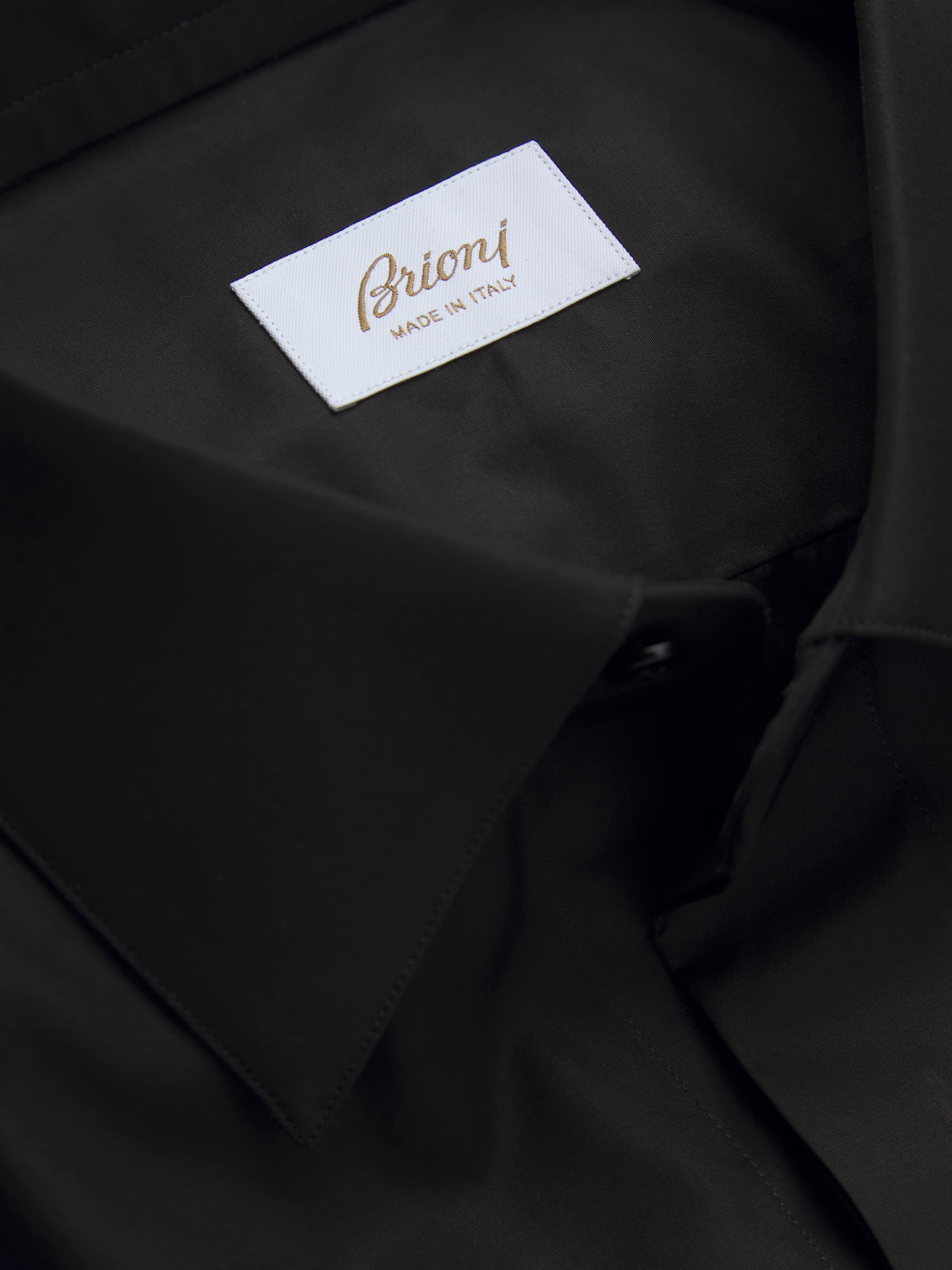 Essential black cotton French cuff evening shirt Essential black cotton French cuff evening shirt
