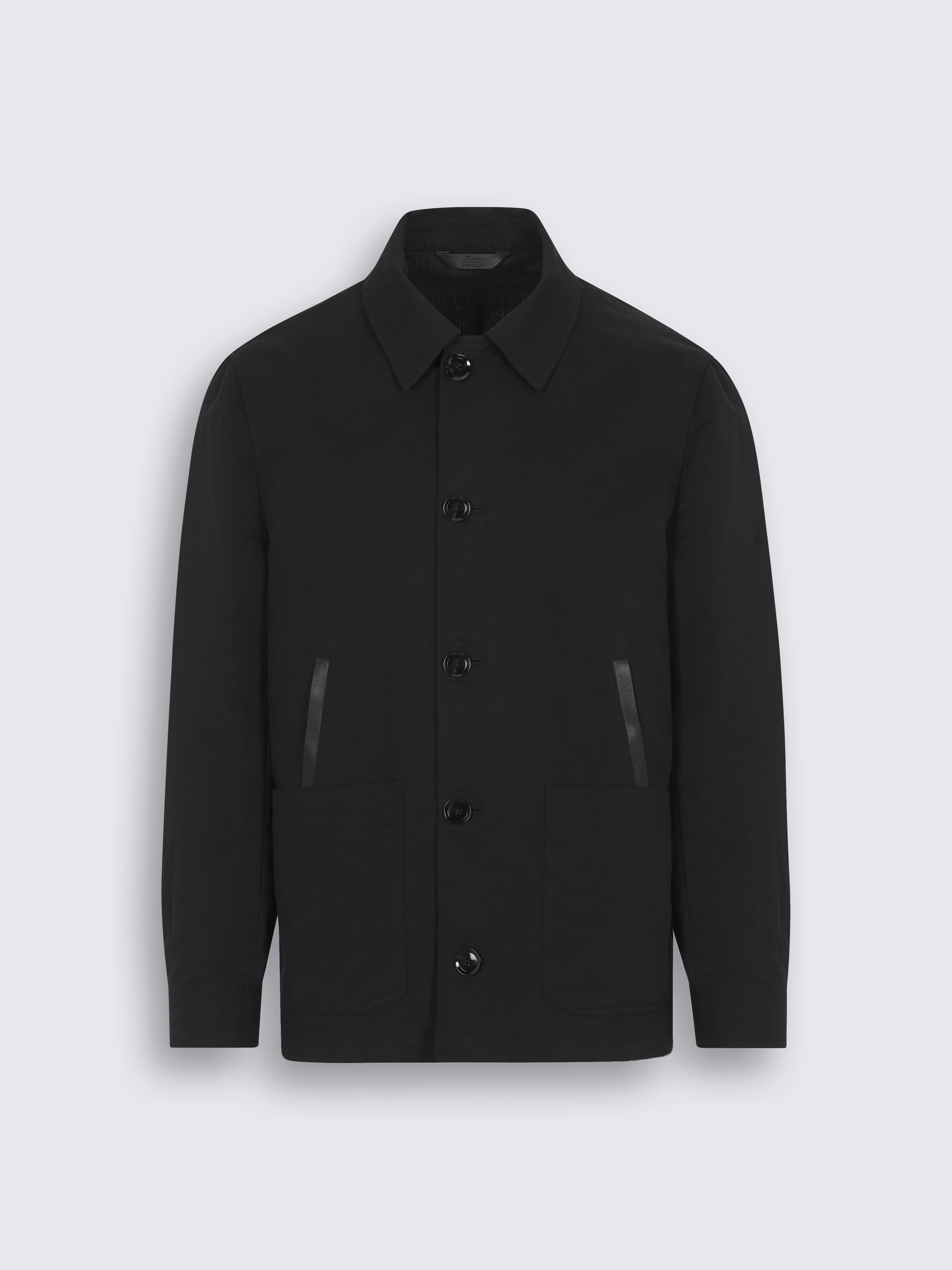 go toBlack linen and cotton desert jacket