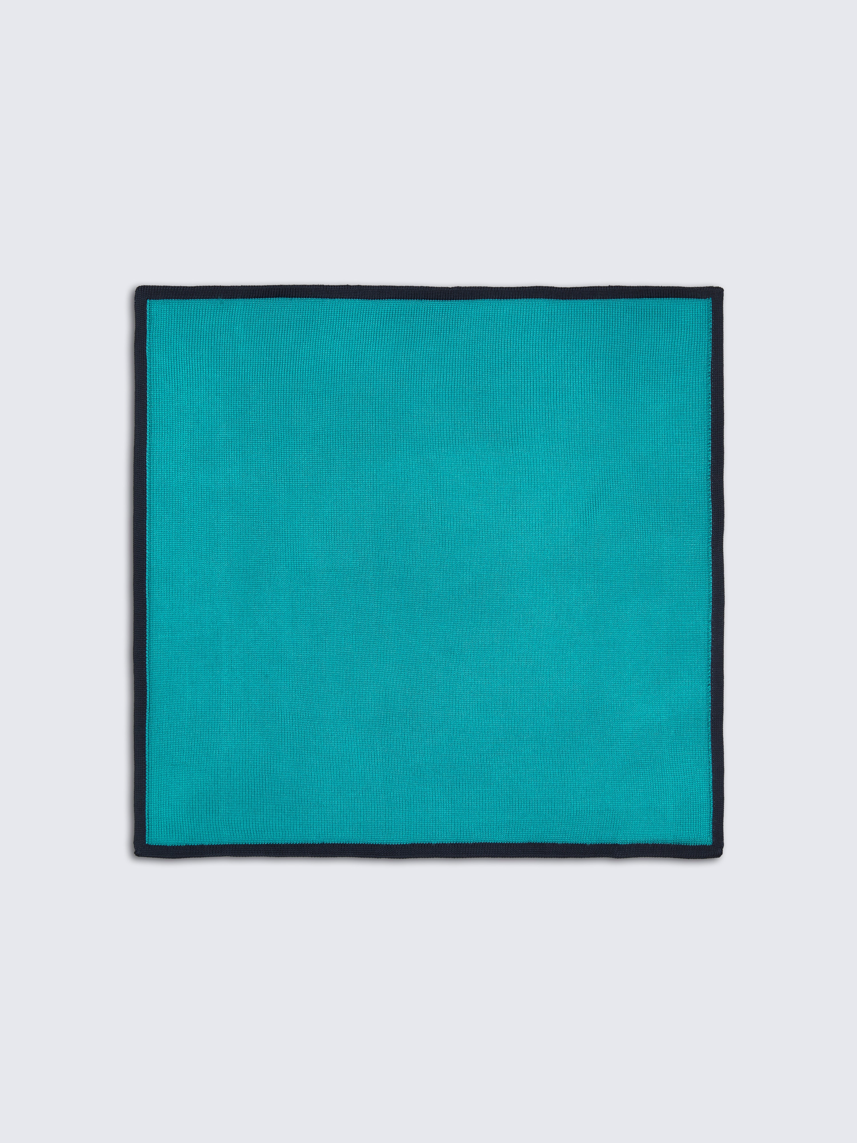 Pochette en soie turquoise et bleu marine