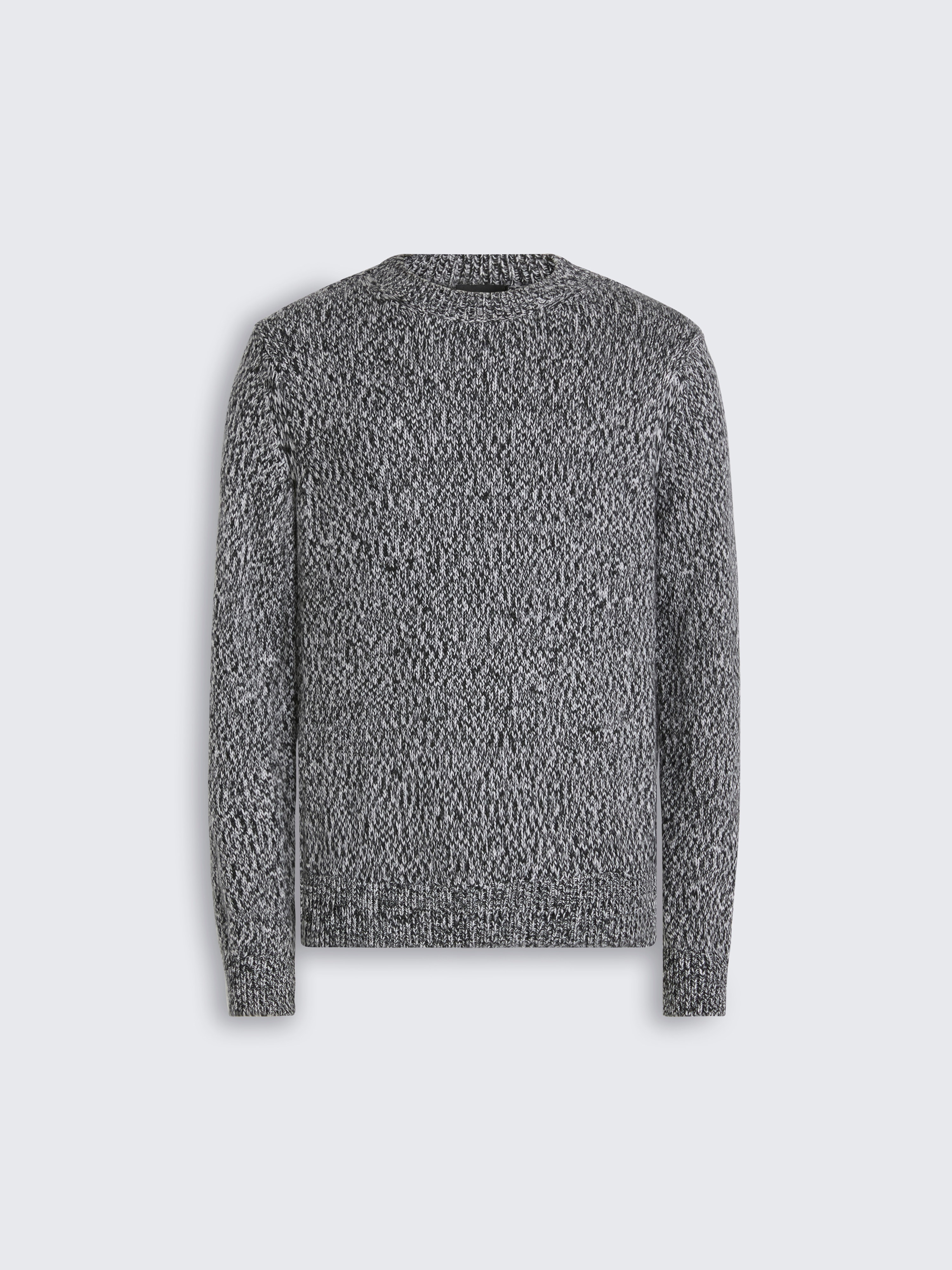 go toBlack and white 180's mouliné wool crewneck sweater
