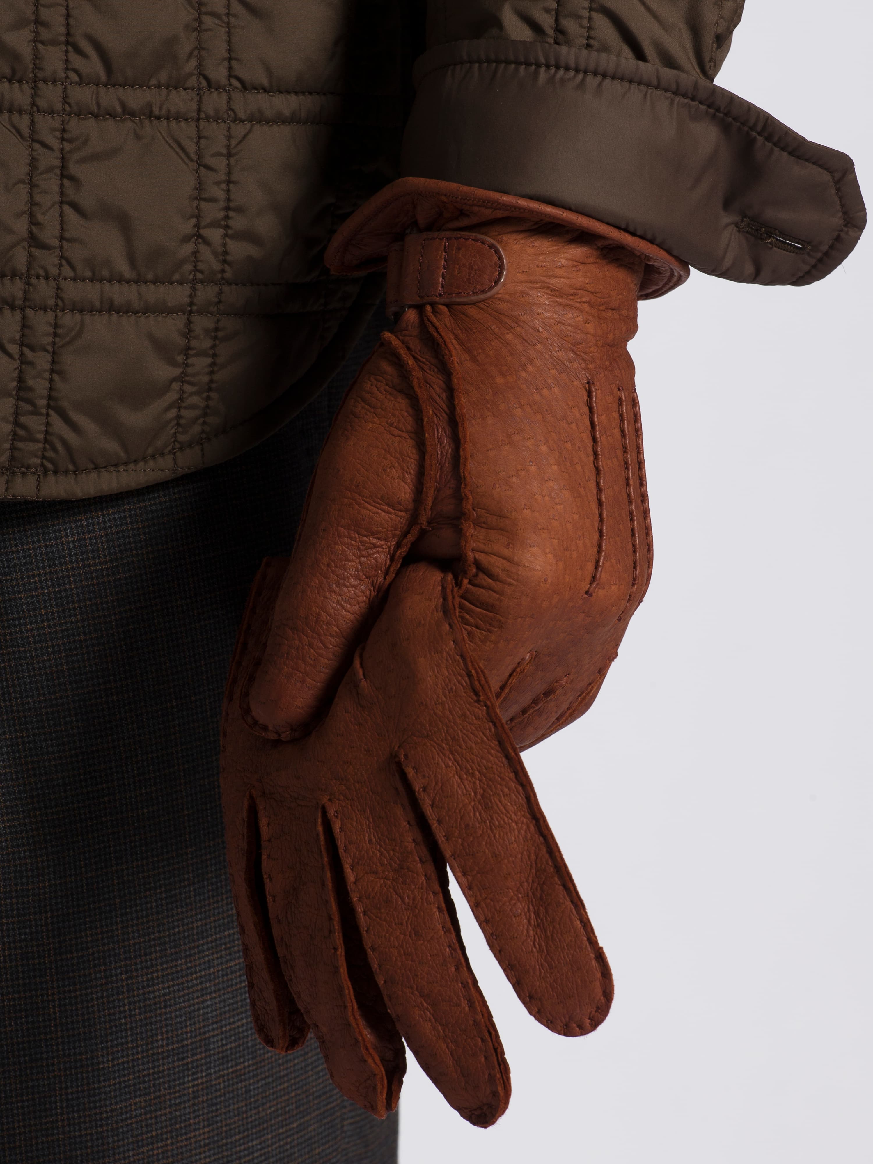 mens brown leather dress gloves Men's Genuine Leather Gloves Cognac / XL