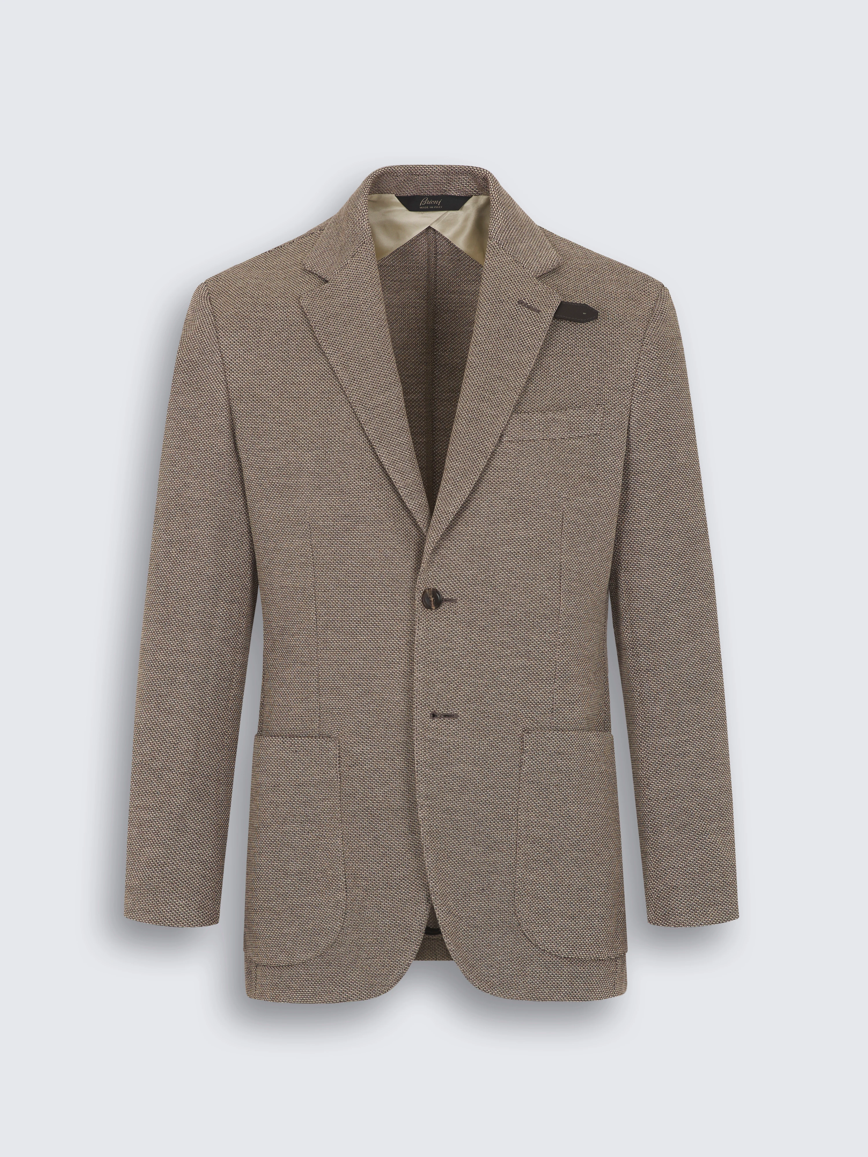 Light brown silk and wool jersey jacket