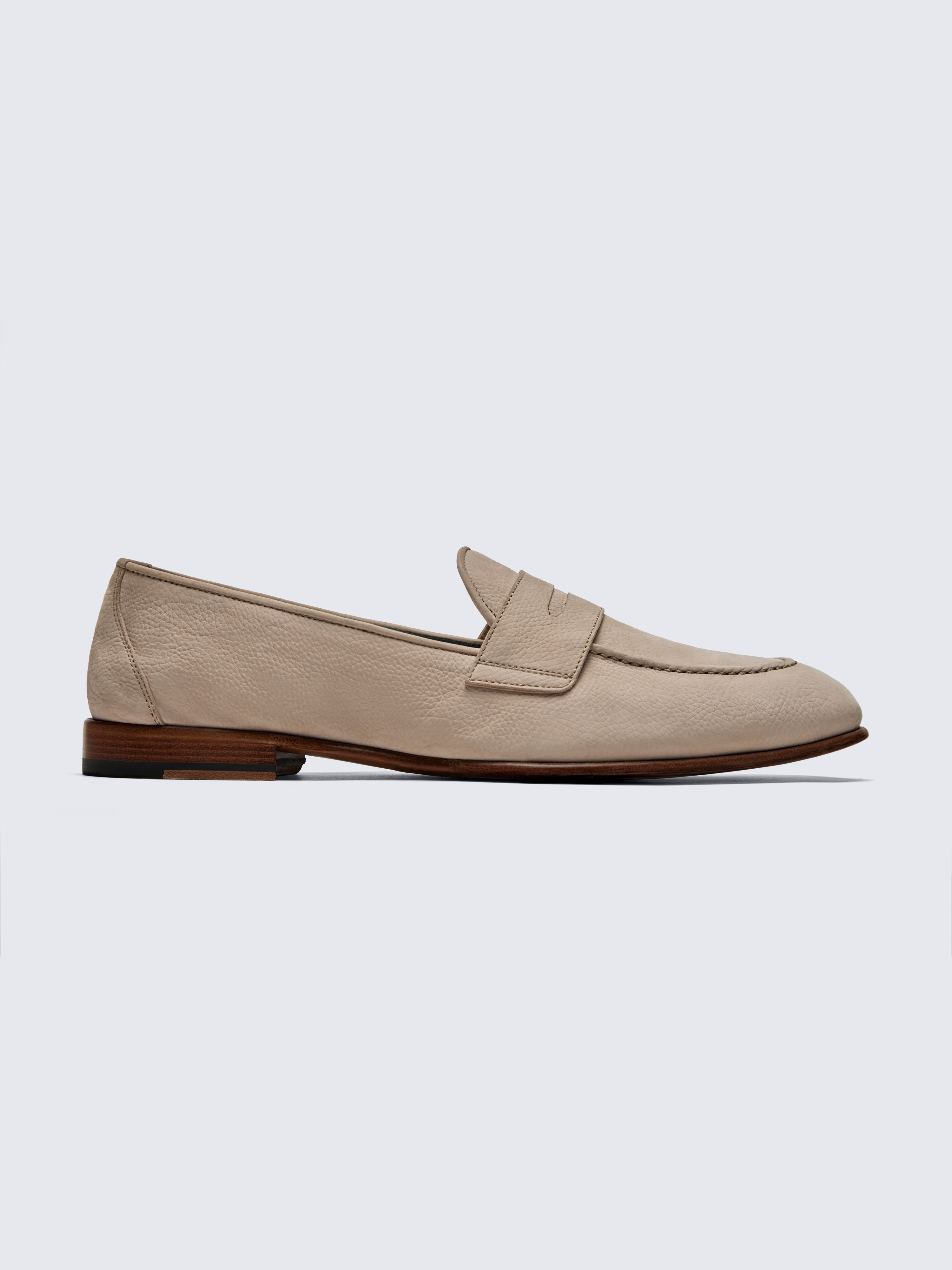 Beige nubuck Appia penny loafers