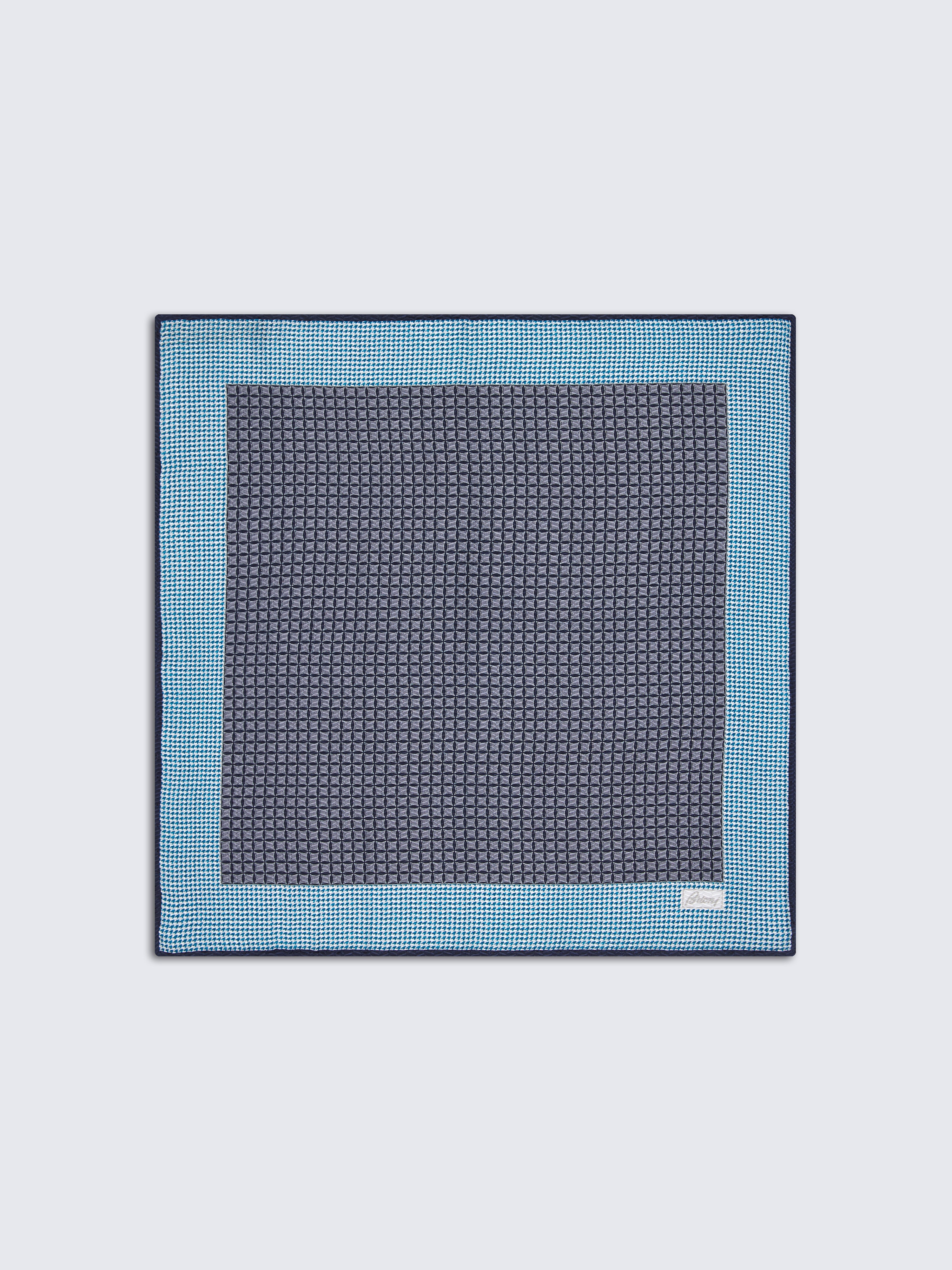 go toSky and midnight blue micro motif silk pocket square
