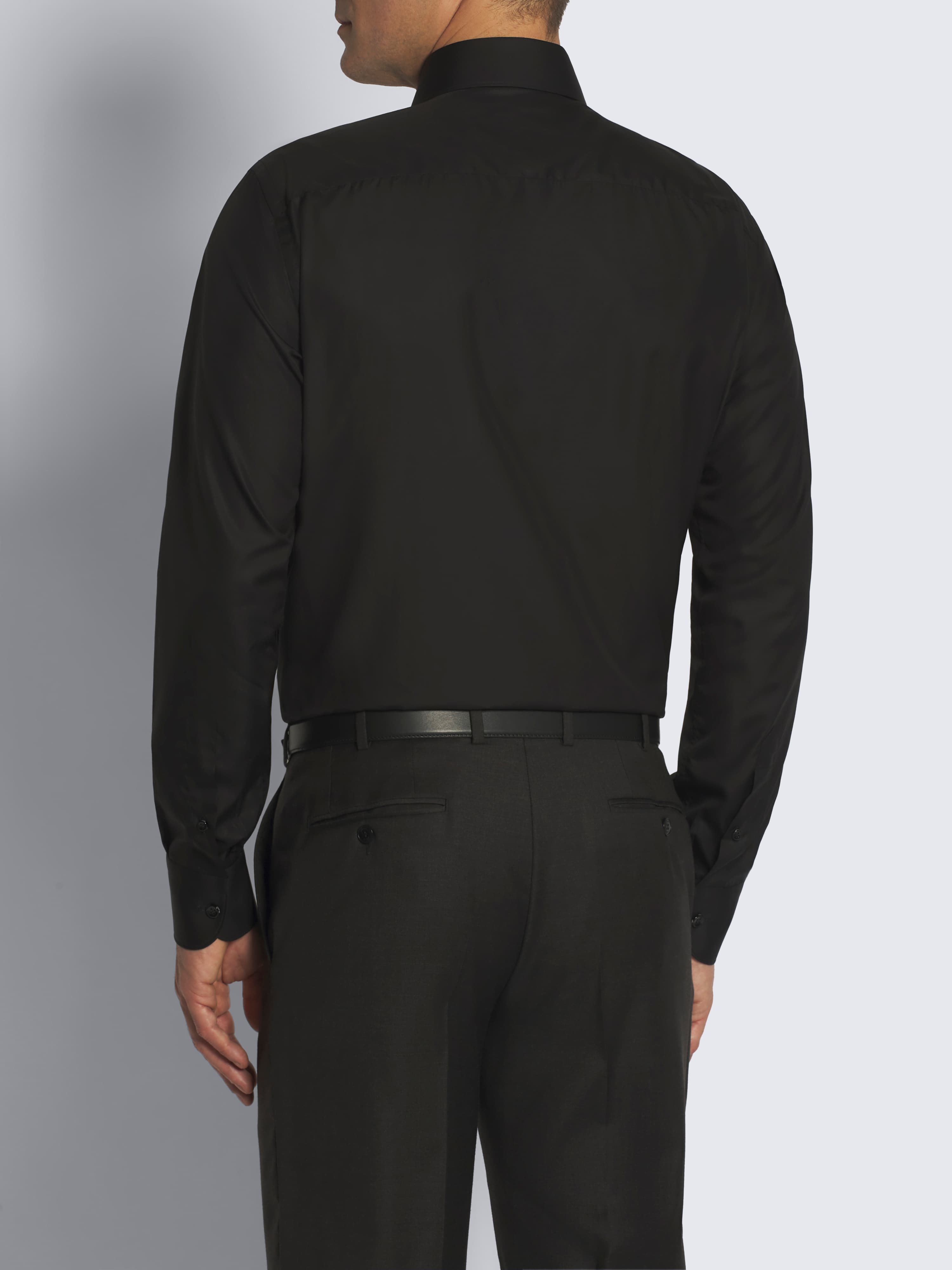 Essential black cotton formal shirt Essential black cotton formal shirt