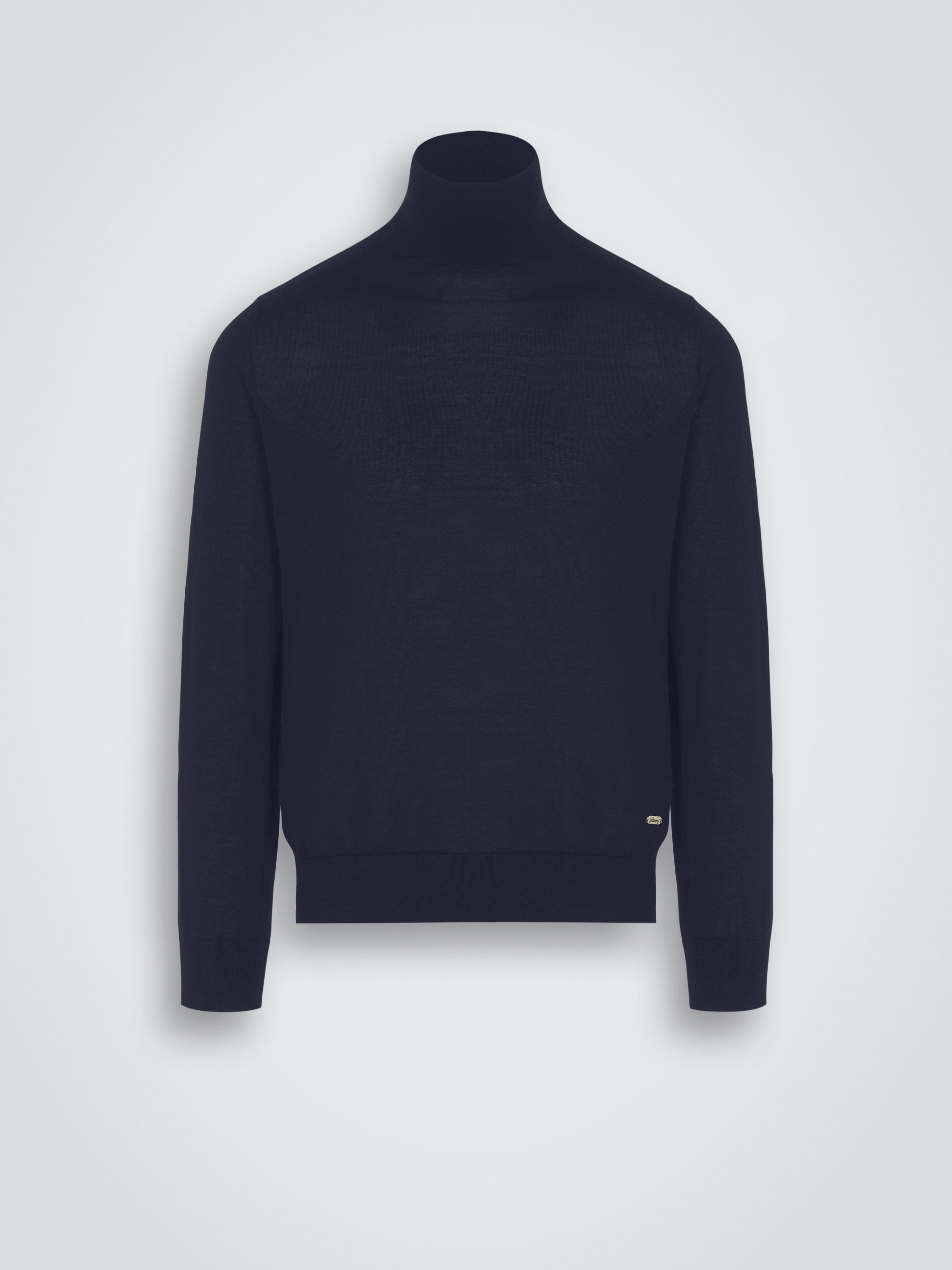 Essential midnight blue cashmere and silk turtleneck sweater