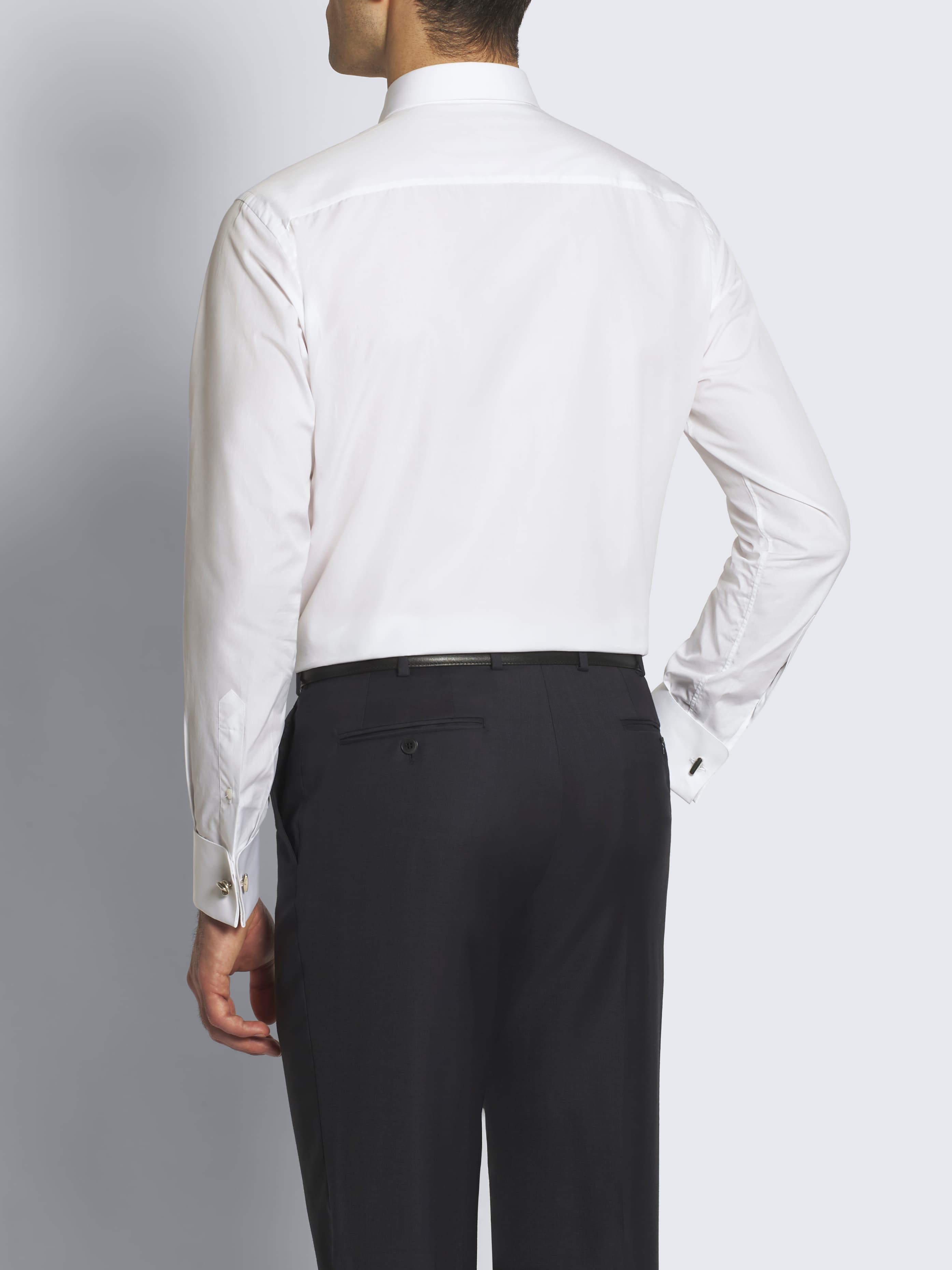 Essential white cotton French cuff evening shirt Essential white cotton French cuff evening shirt