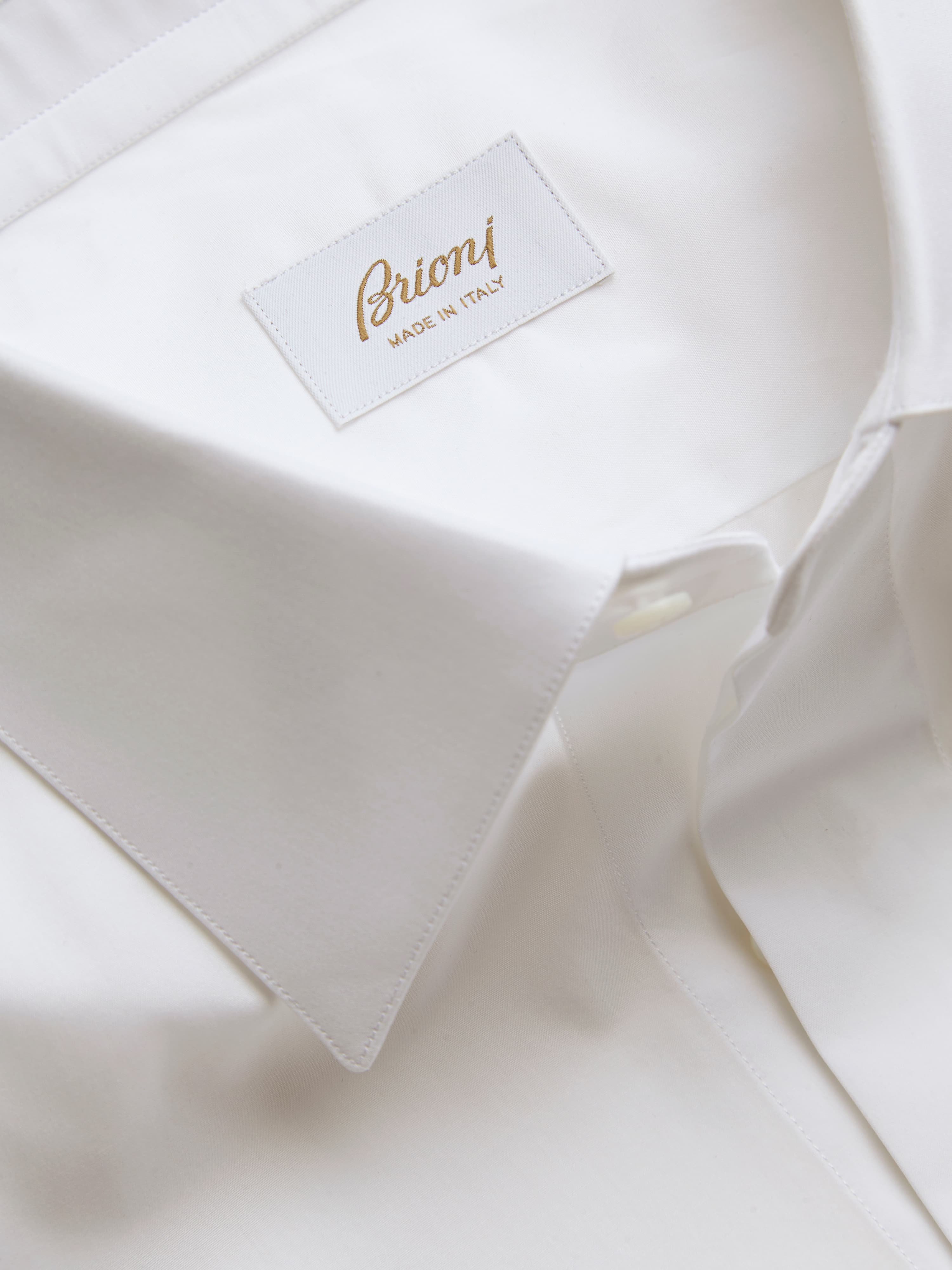 Essential white cotton French cuff evening shirt Essential white cotton French cuff evening shirt
