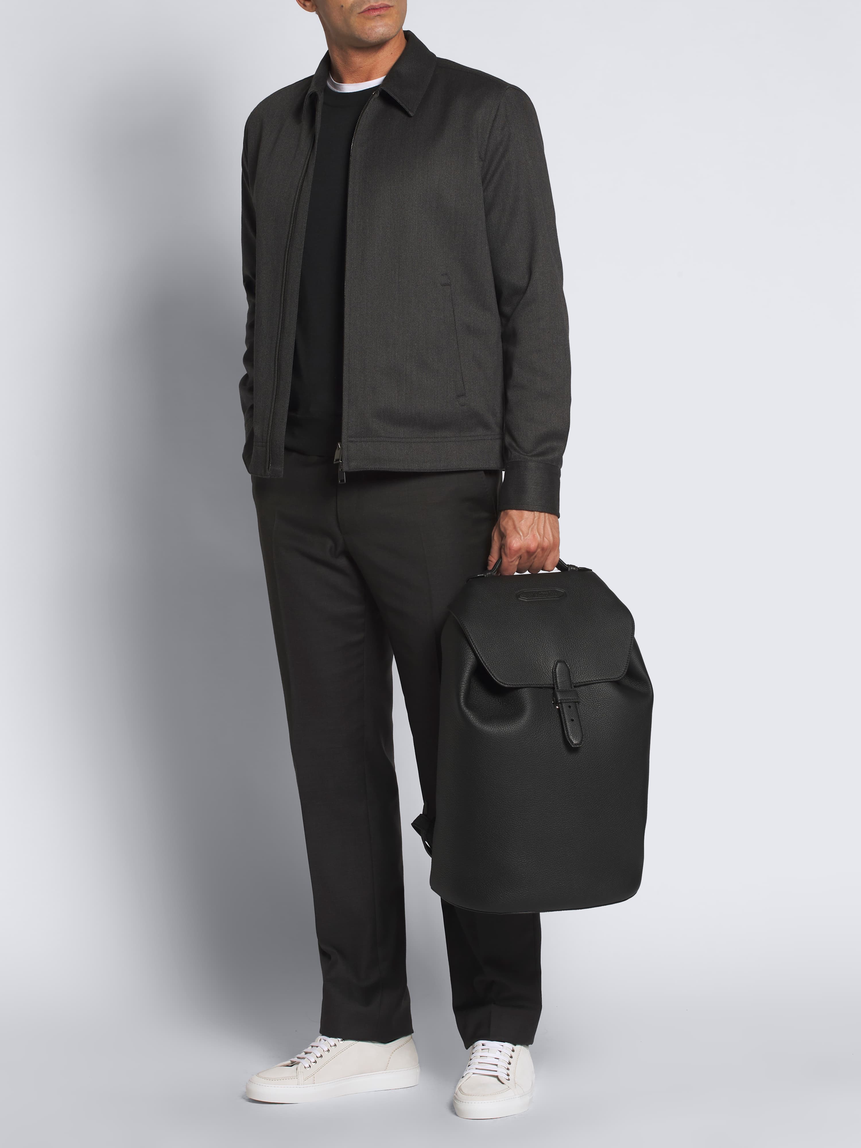 black leather men backpack The Stetson Peak An ergonomic design compact with the supremely durable full Skald Black Pebbled Leather Backpack