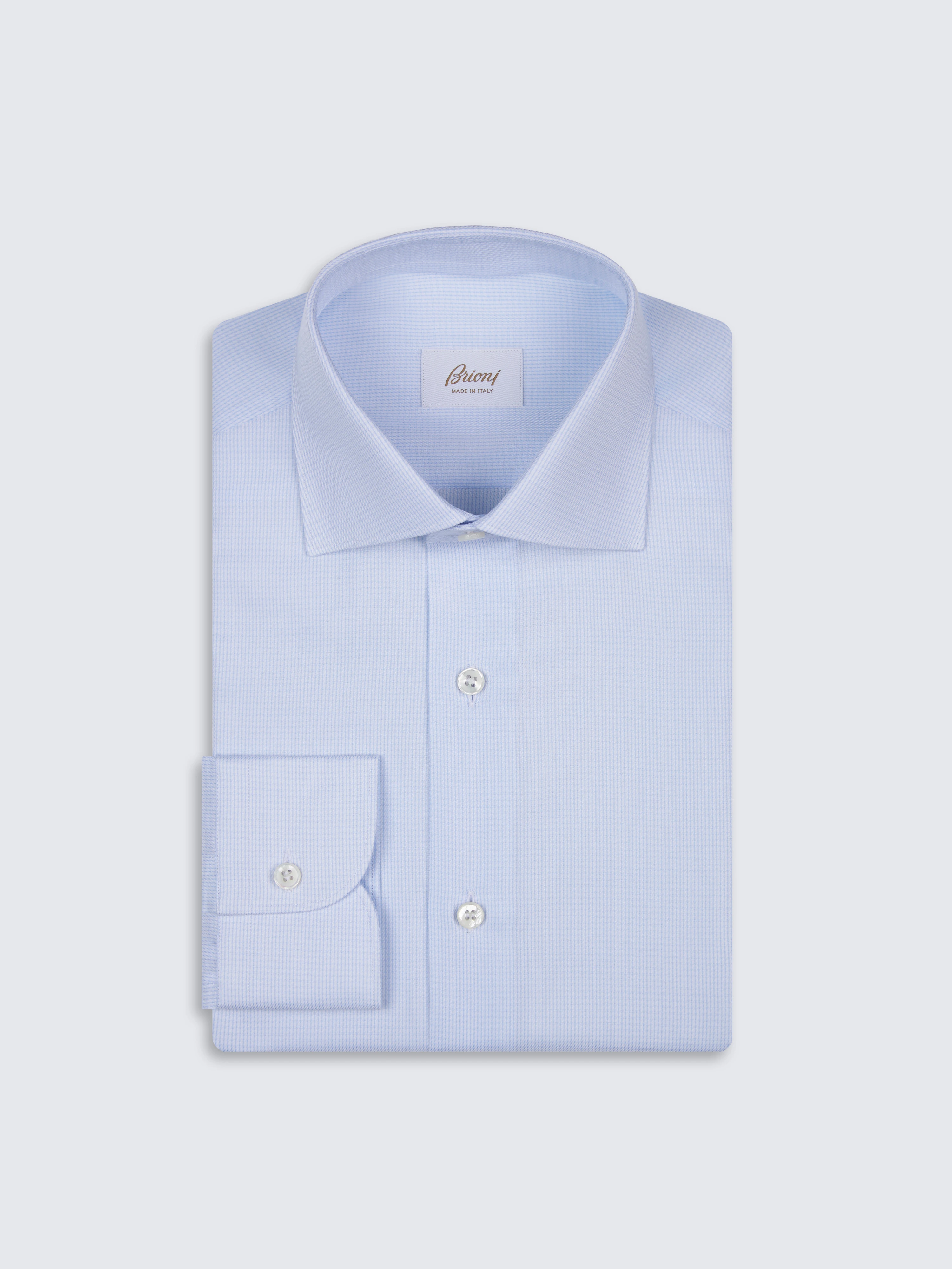 go toSky blue micro houndstooth cotton formal shirt