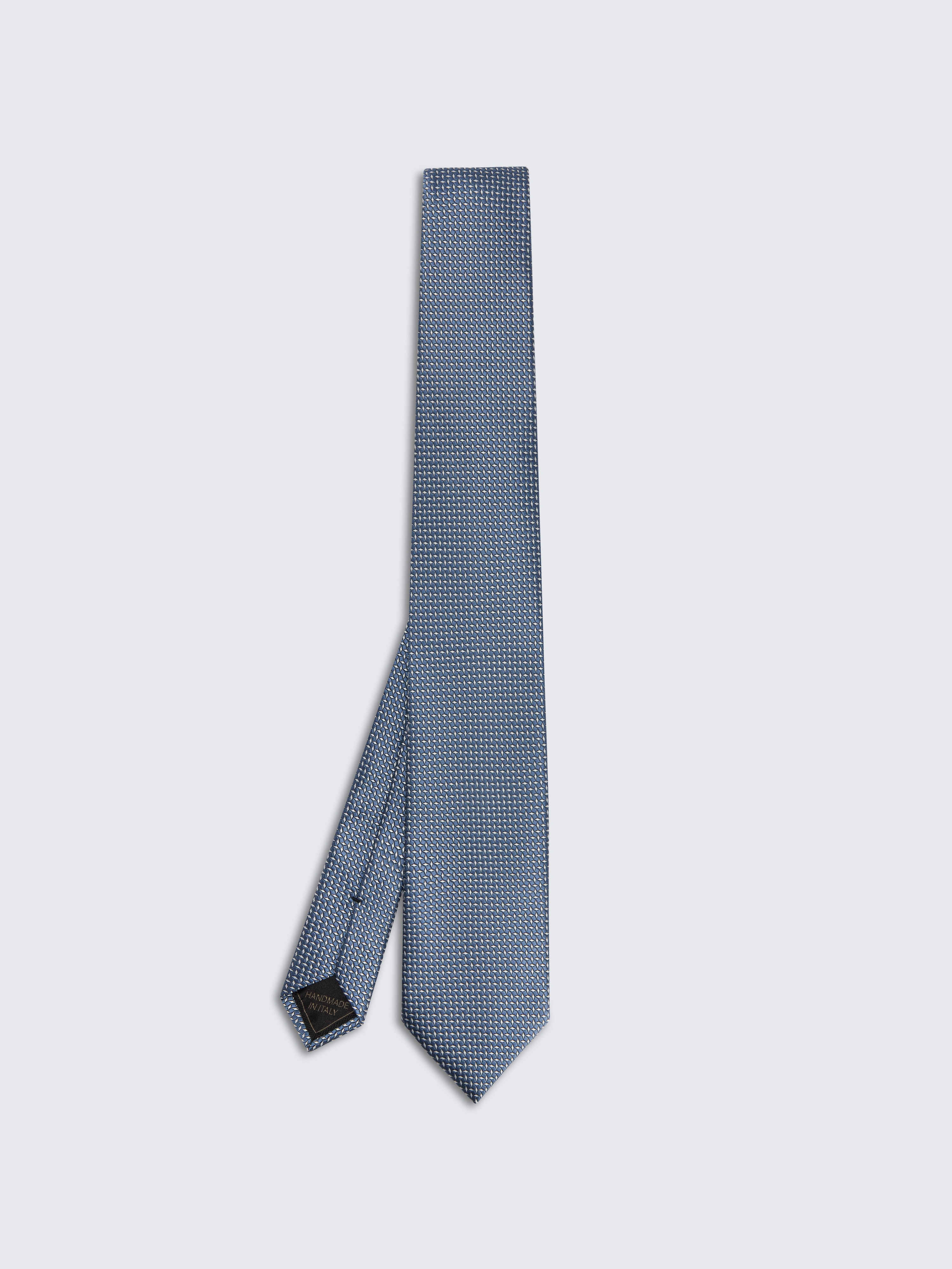 go toLight blue and white micro motif jacquard silk tie
