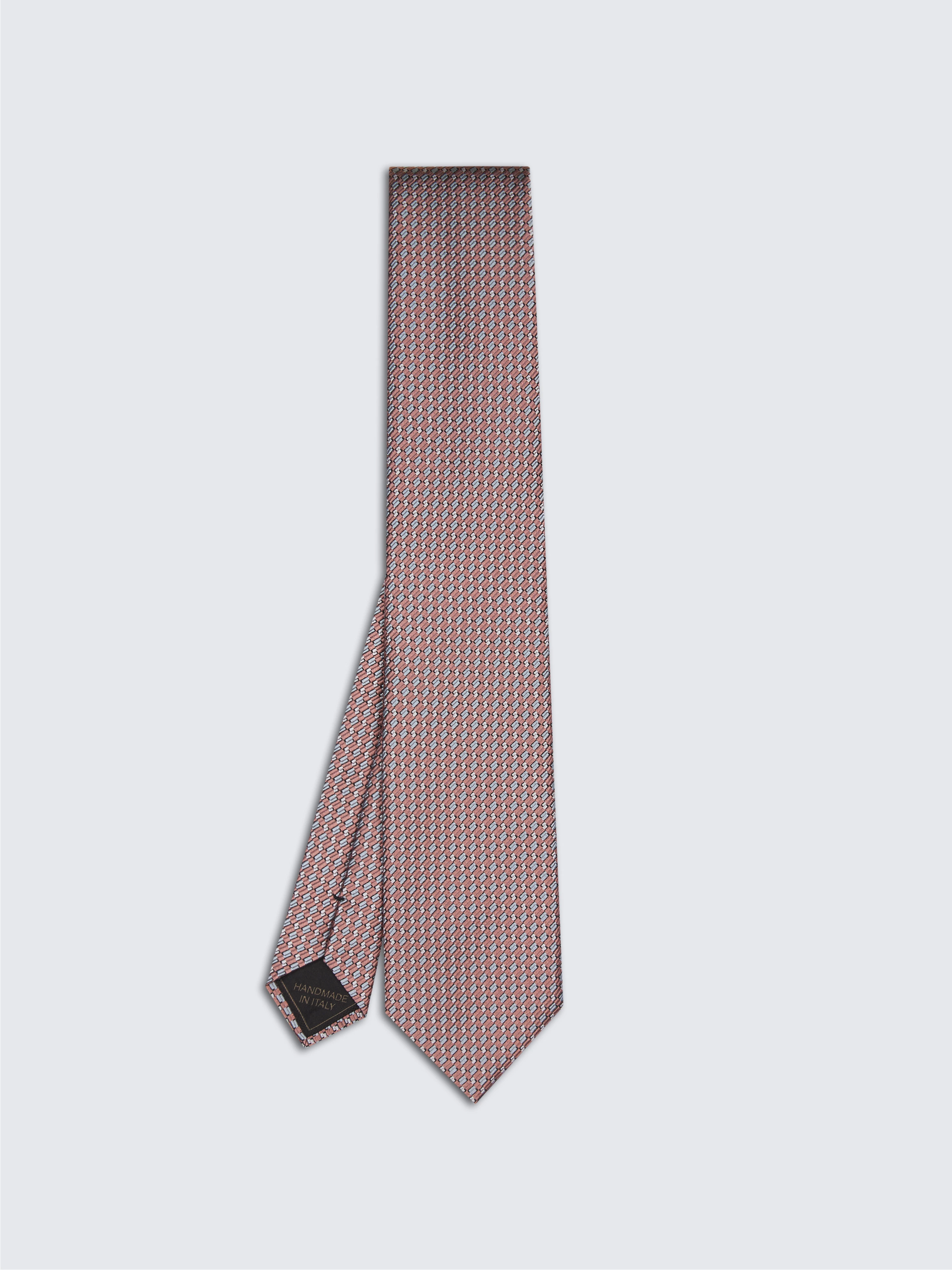 go toPink and sky blue micro motif silk tie