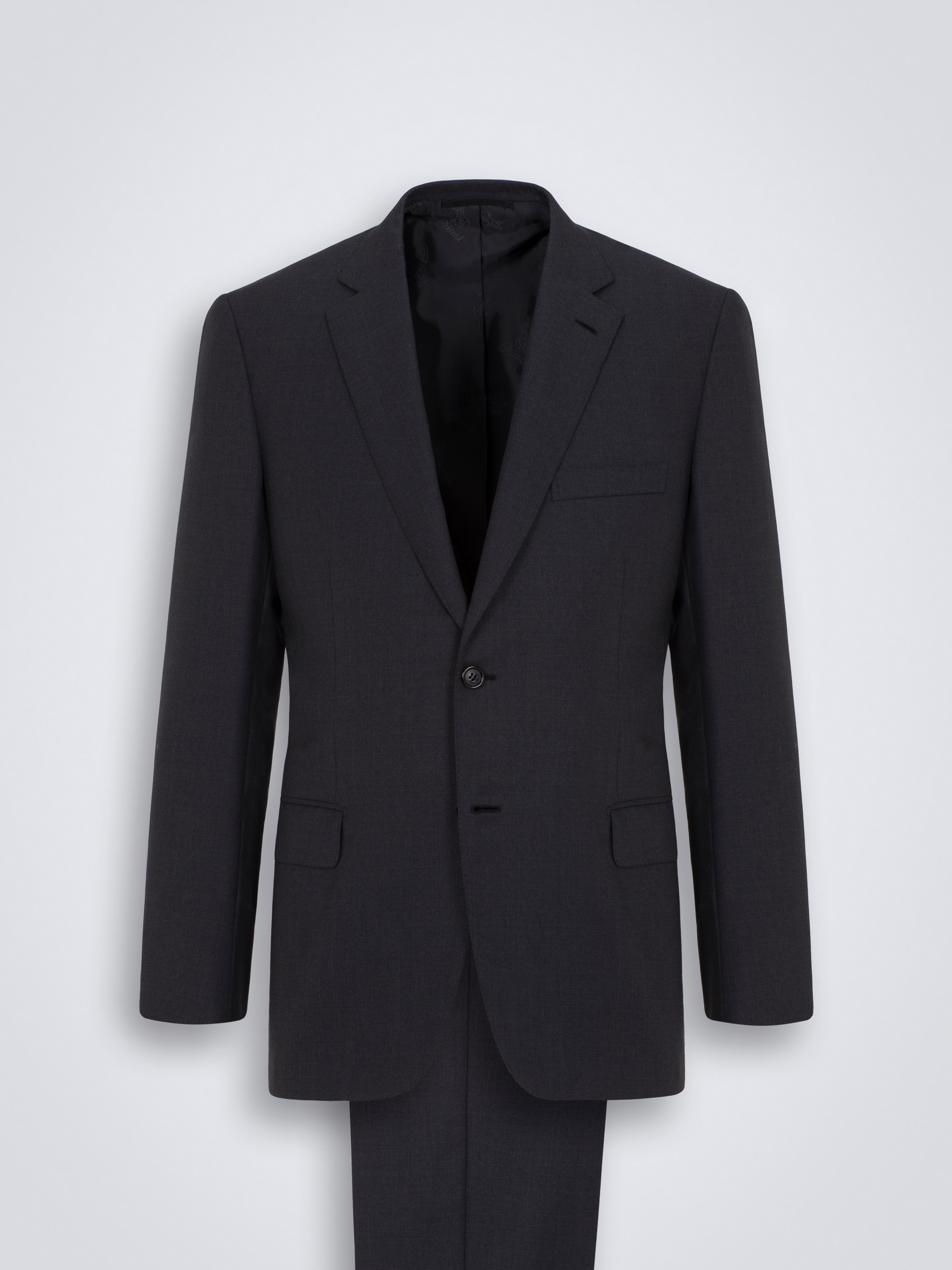 Essential charcoal grey Super 160's wool gabardine Brunico suit