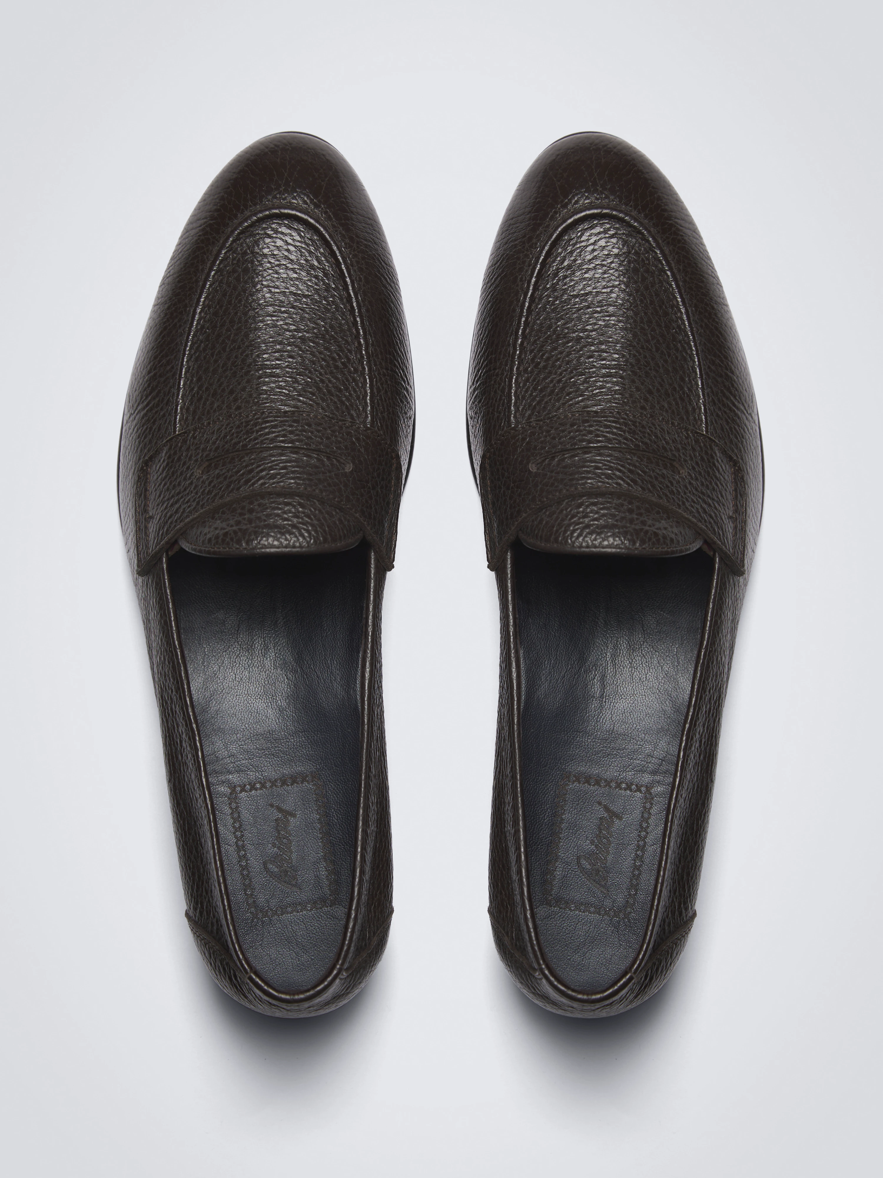 Dark brown deerskin leather Appia penny loafer