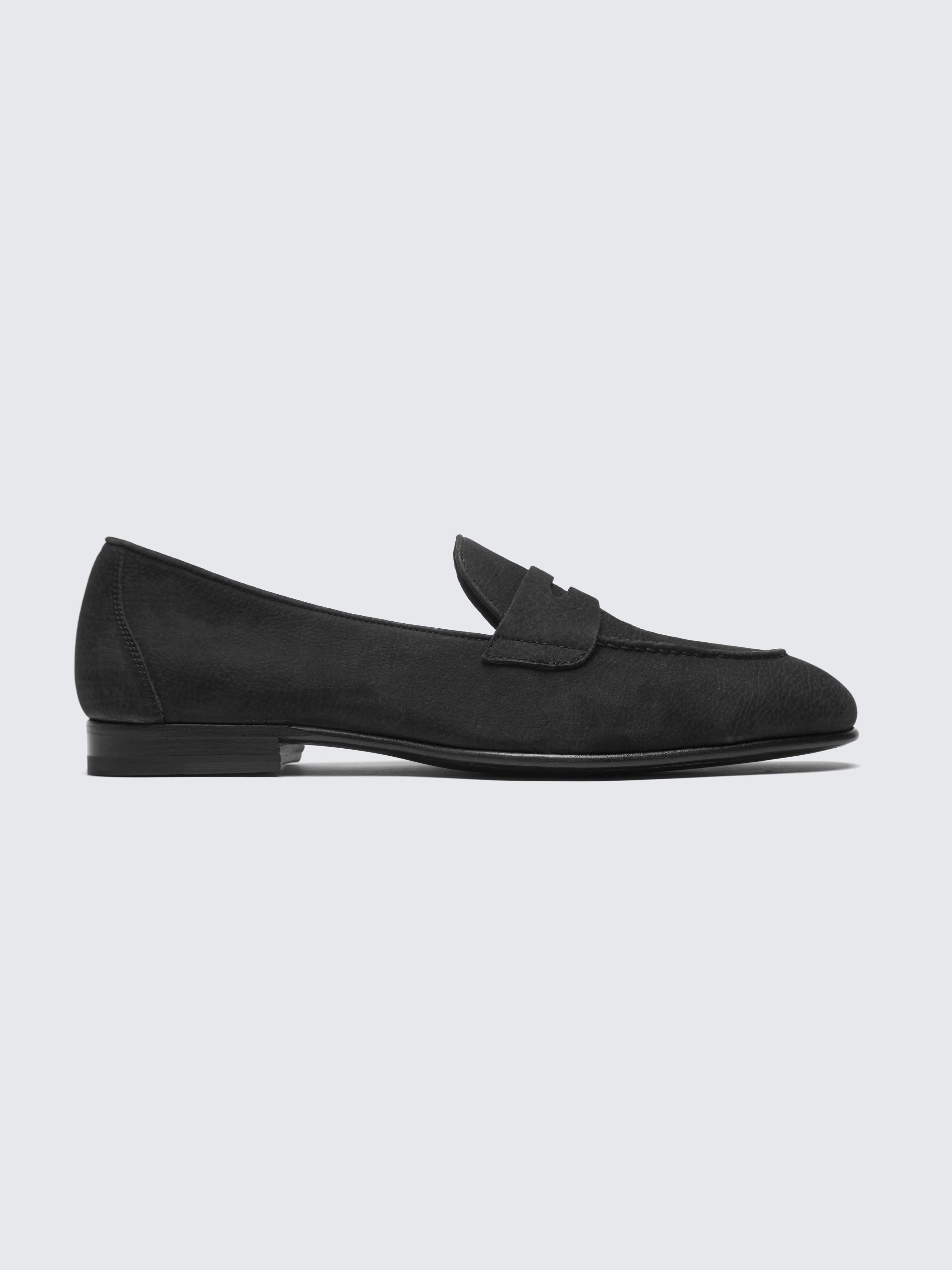 Black nubuck Appia penny loafer