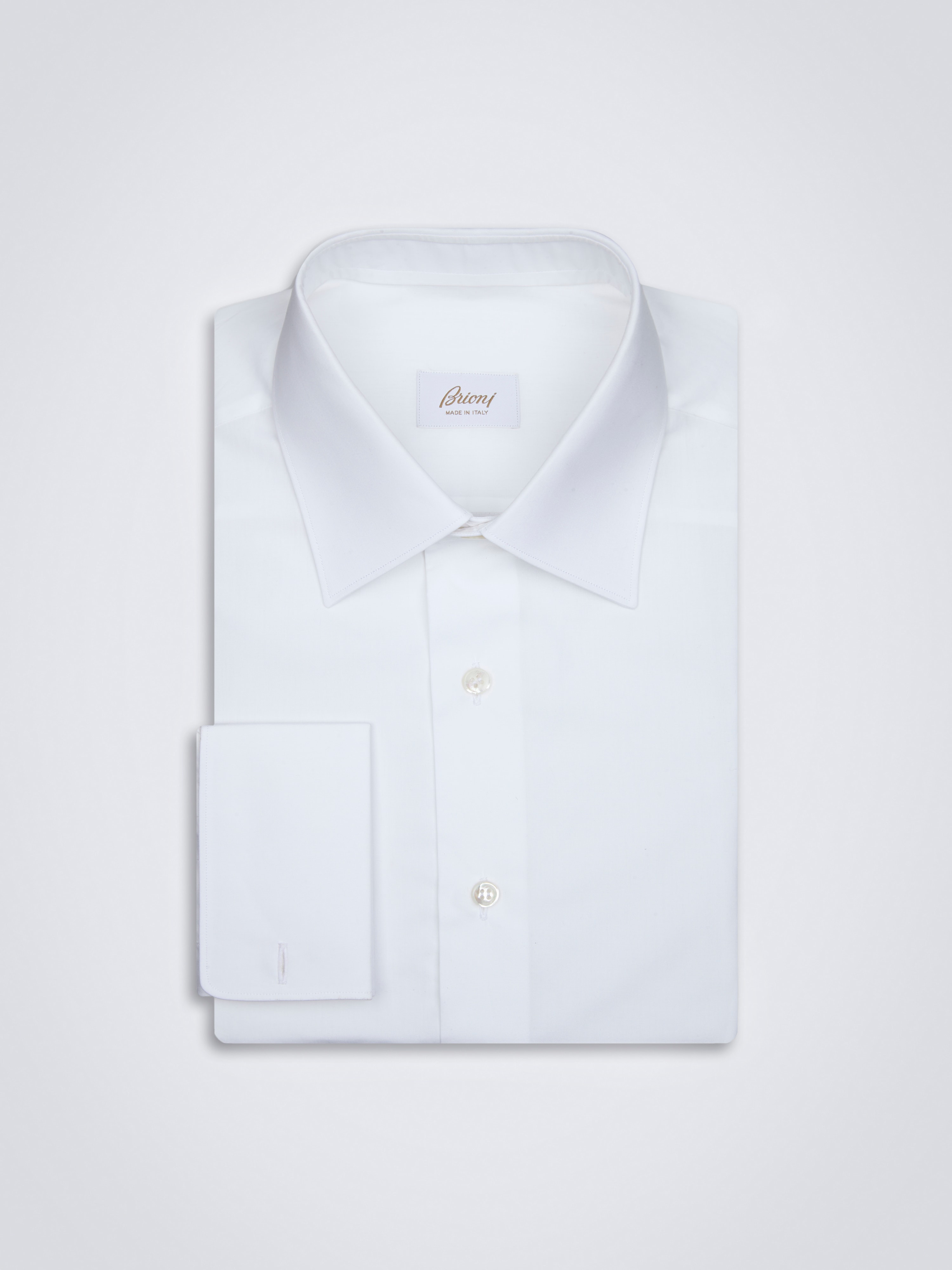 Essential white cotton French cuff evening shirt Essential white cotton French cuff evening shirt