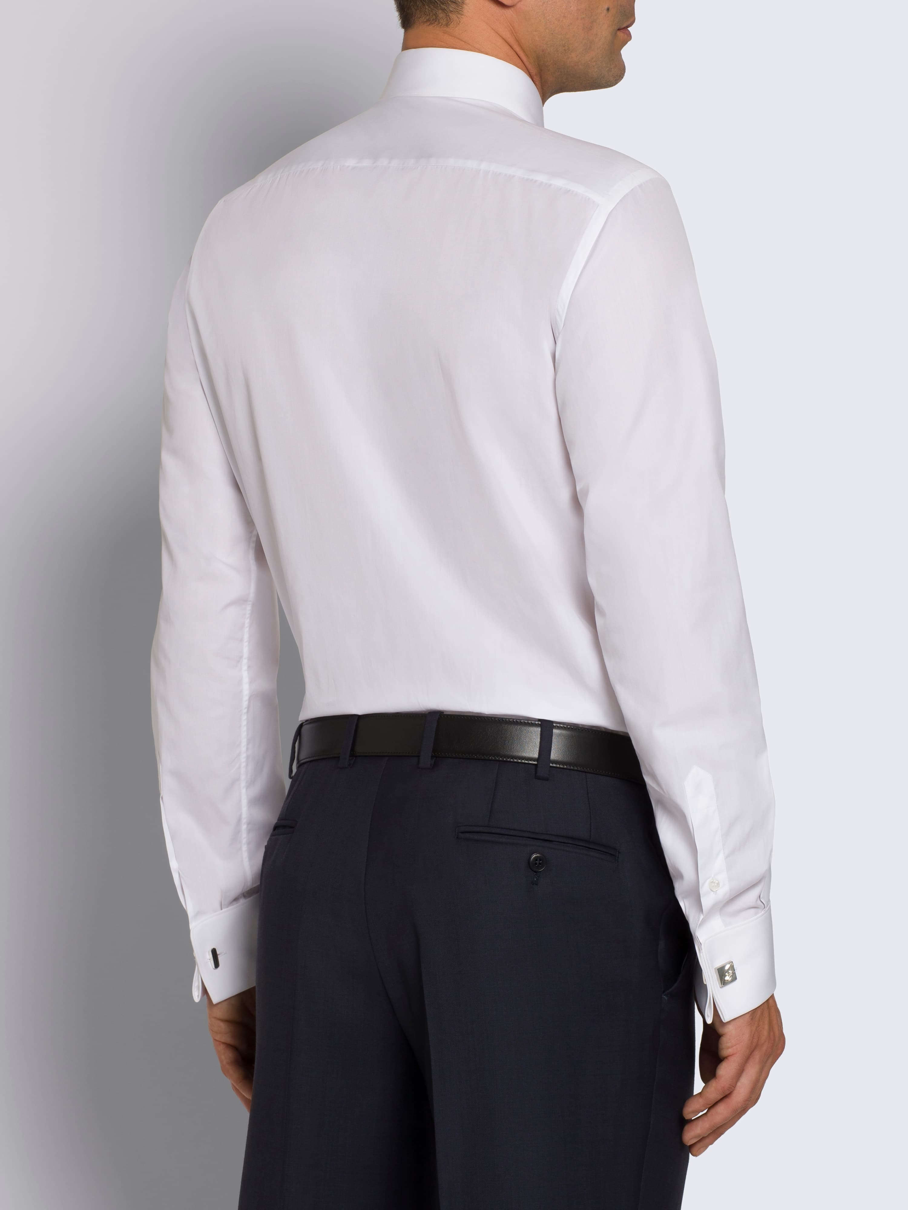Essential white cotton French cuff formal shirt Essential white cotton French cuff formal shirt