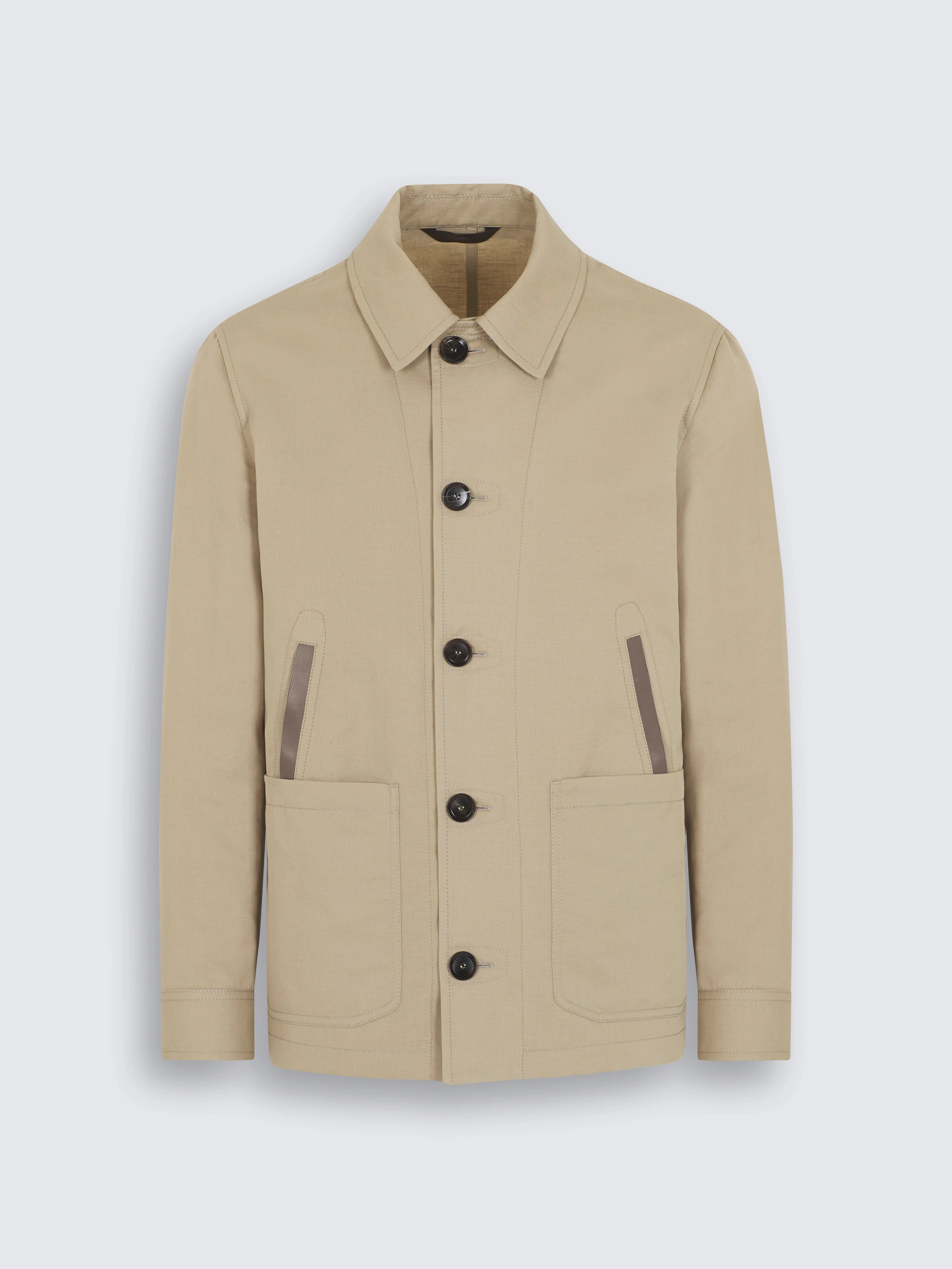 go toBeige linen and cotton desert jacket