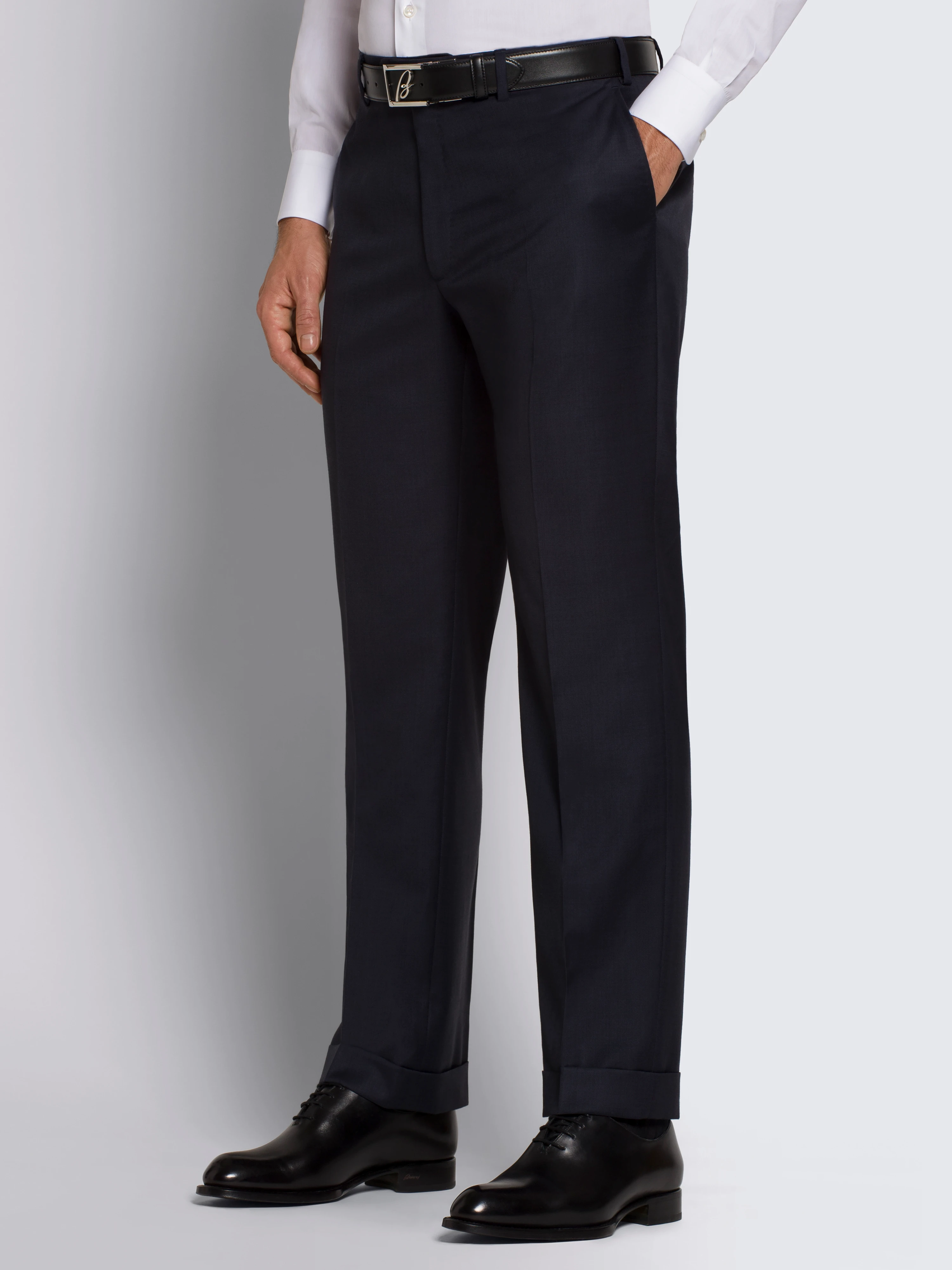 Essential midnight blue Super 130's wool Tigullio trousers
