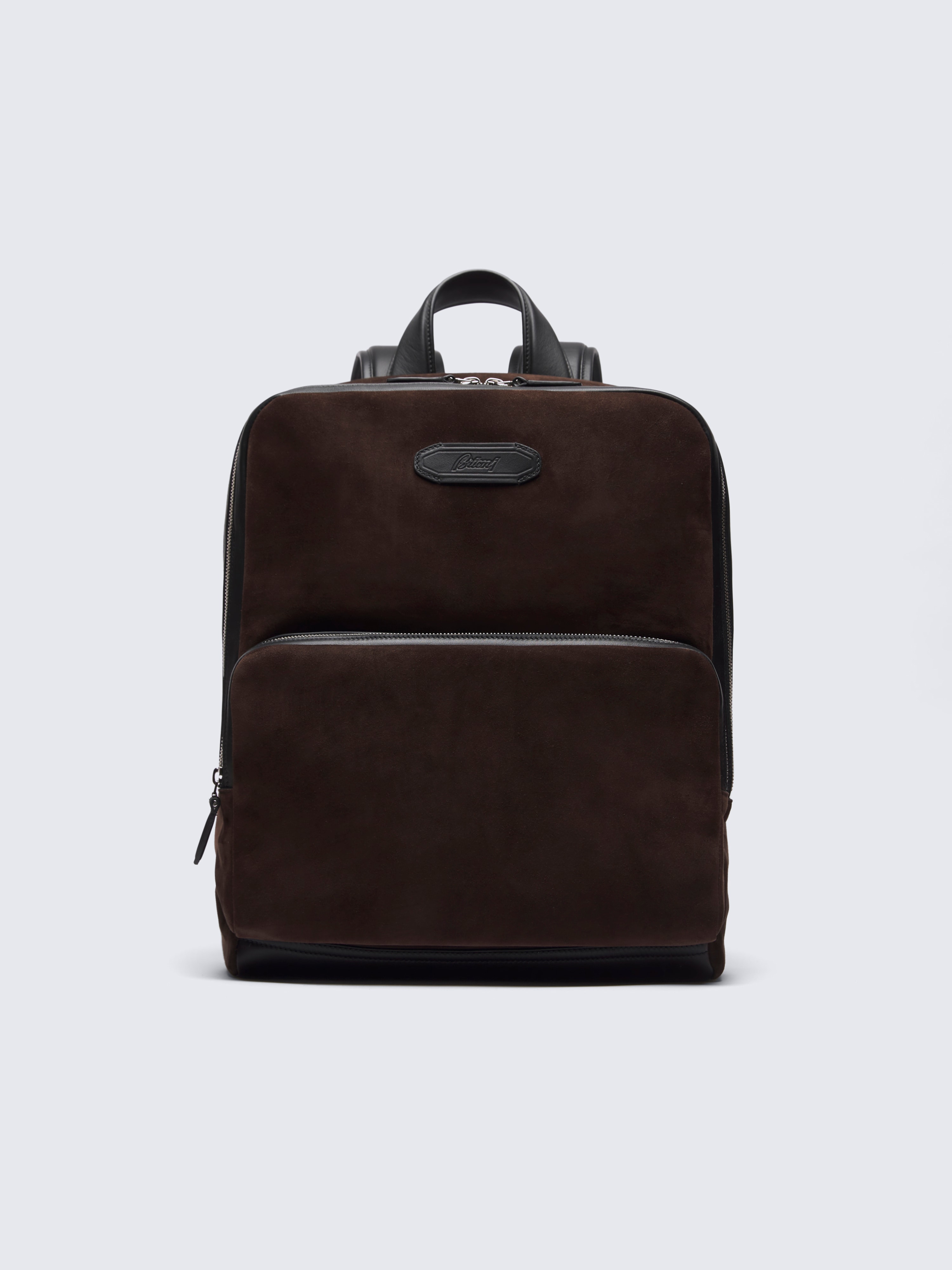 go toBrown and black Cashmere suede Via Veneto backpack