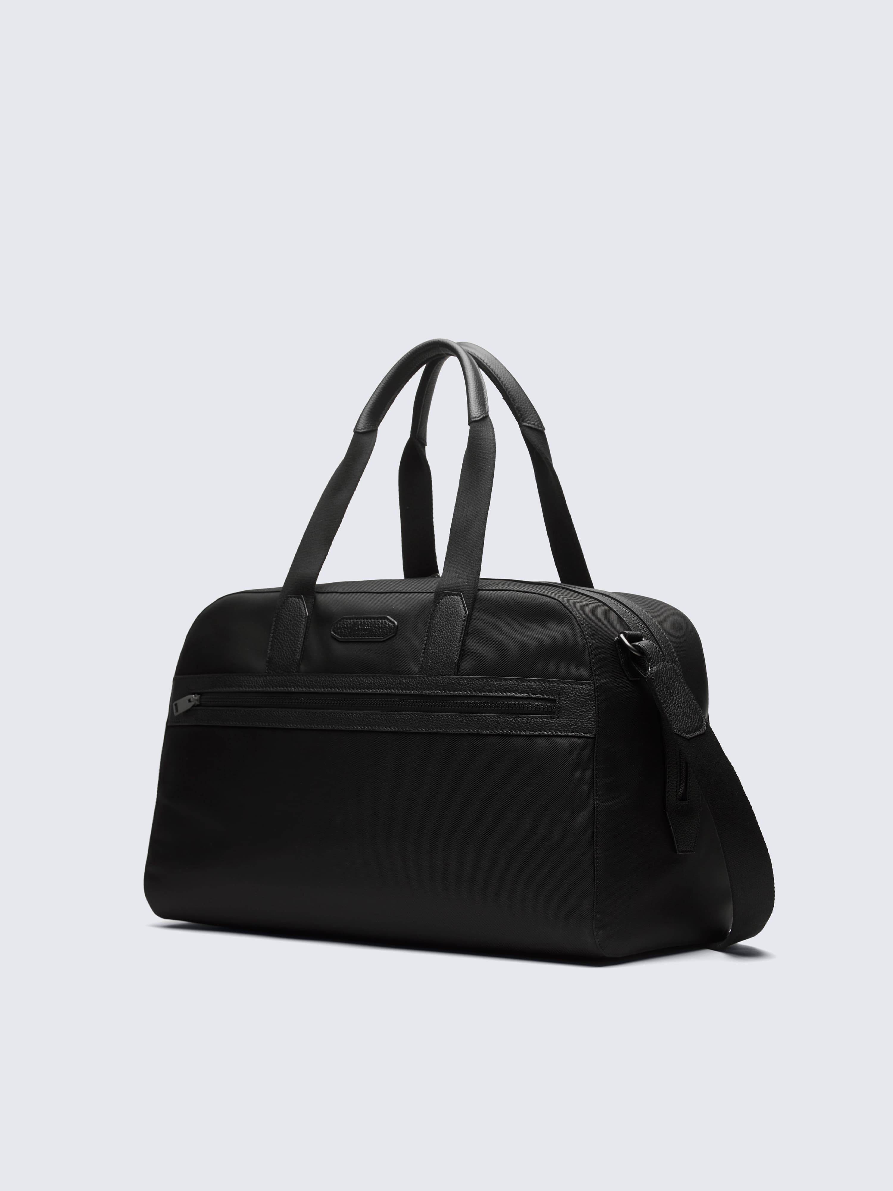 black nylon travel tote bag Quilted With Triple Zip for and Work 13 tall by 20 wide6 base11 handle drop James Travel Tote Black Nylon