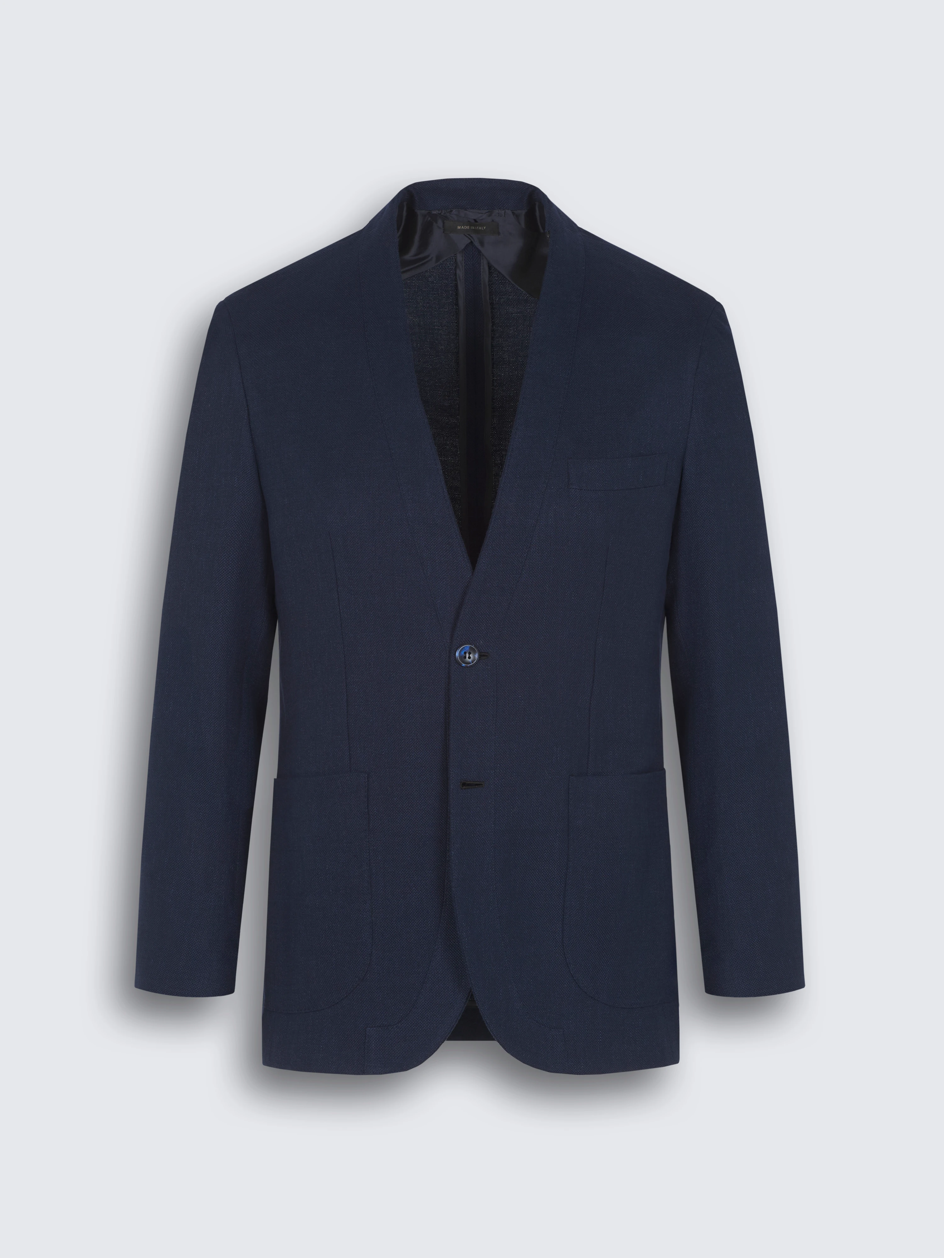 go toMidnight blue linen, wool and silk Jardigan