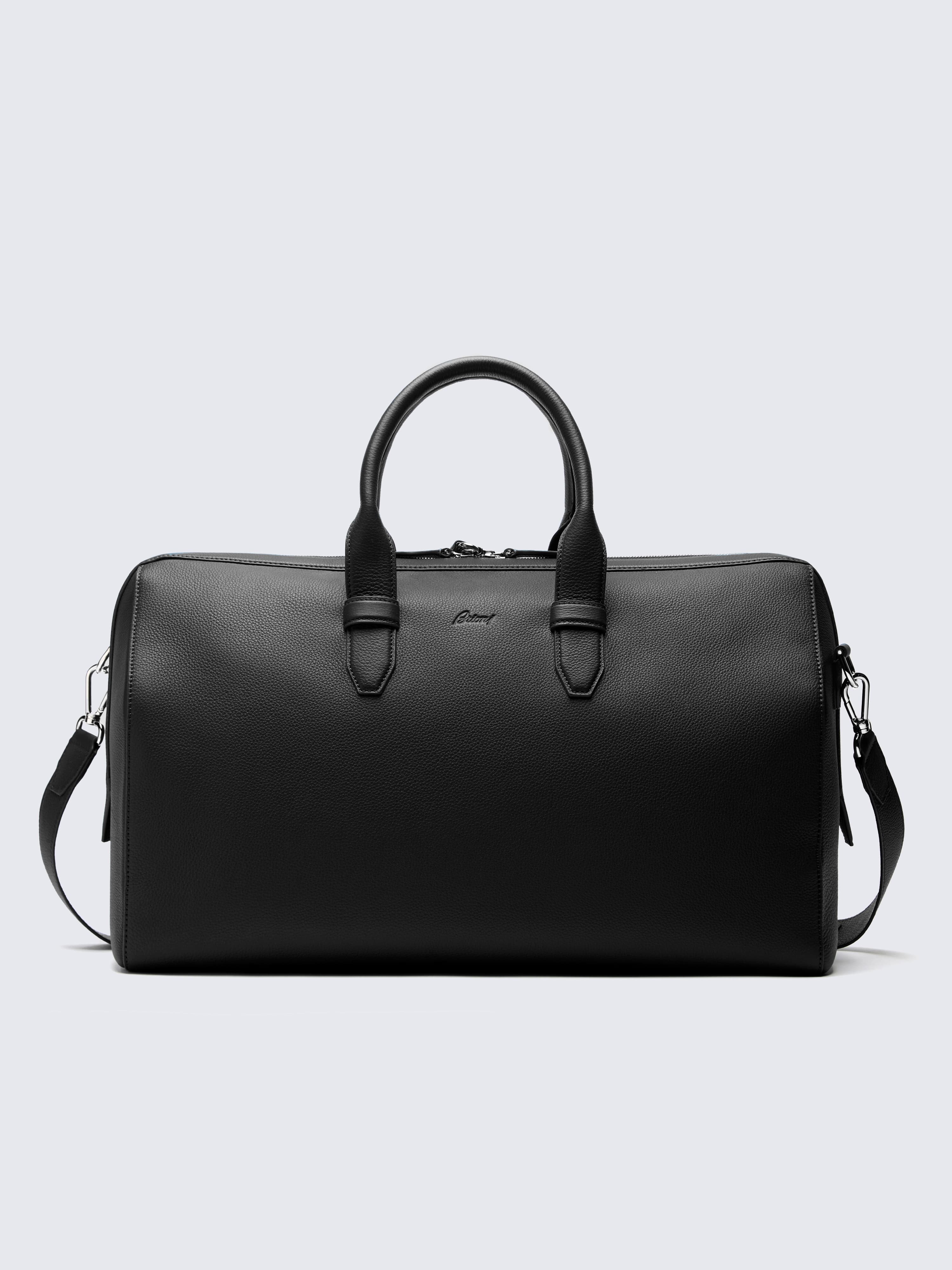 black leather travel duffel bag Duffle | Leather Weekender Bag | Leather Overnight Bag | Overnight Bags For Men even when not traveling Black grained leather duffle bag