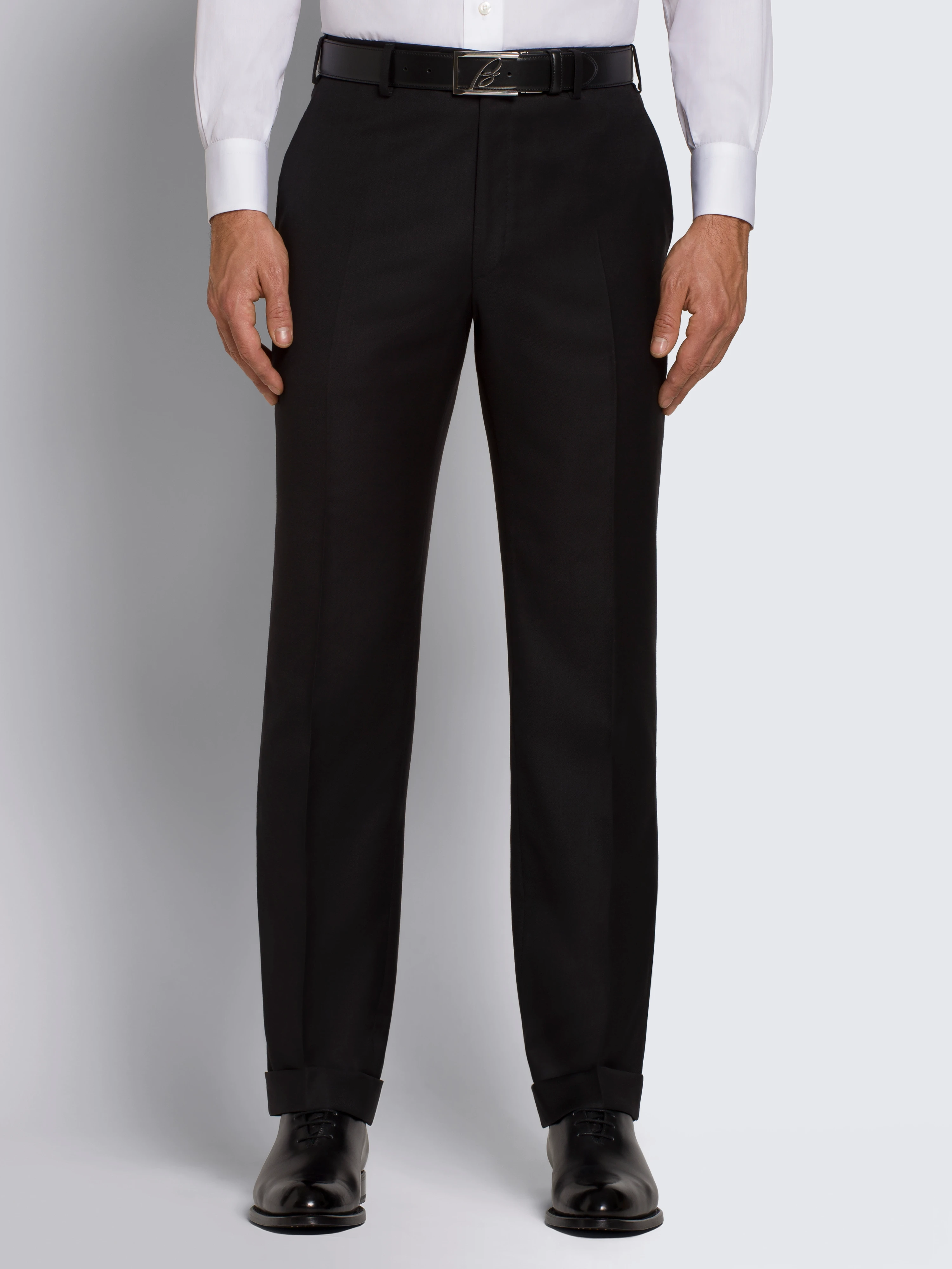 Essential black wool Tigullio trousers