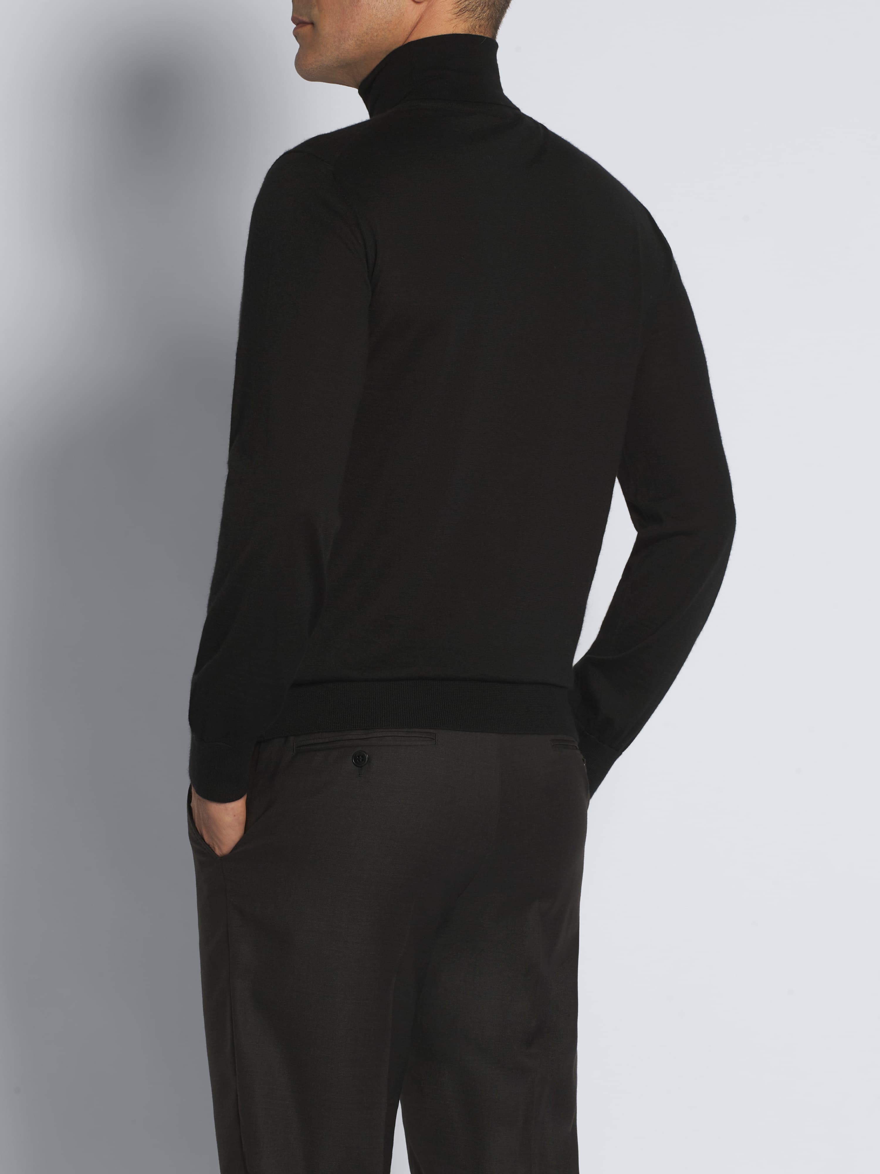 Essential Black cashmere and silk turtleneck sweater Essential Black cashmere and silk turtleneck sweater