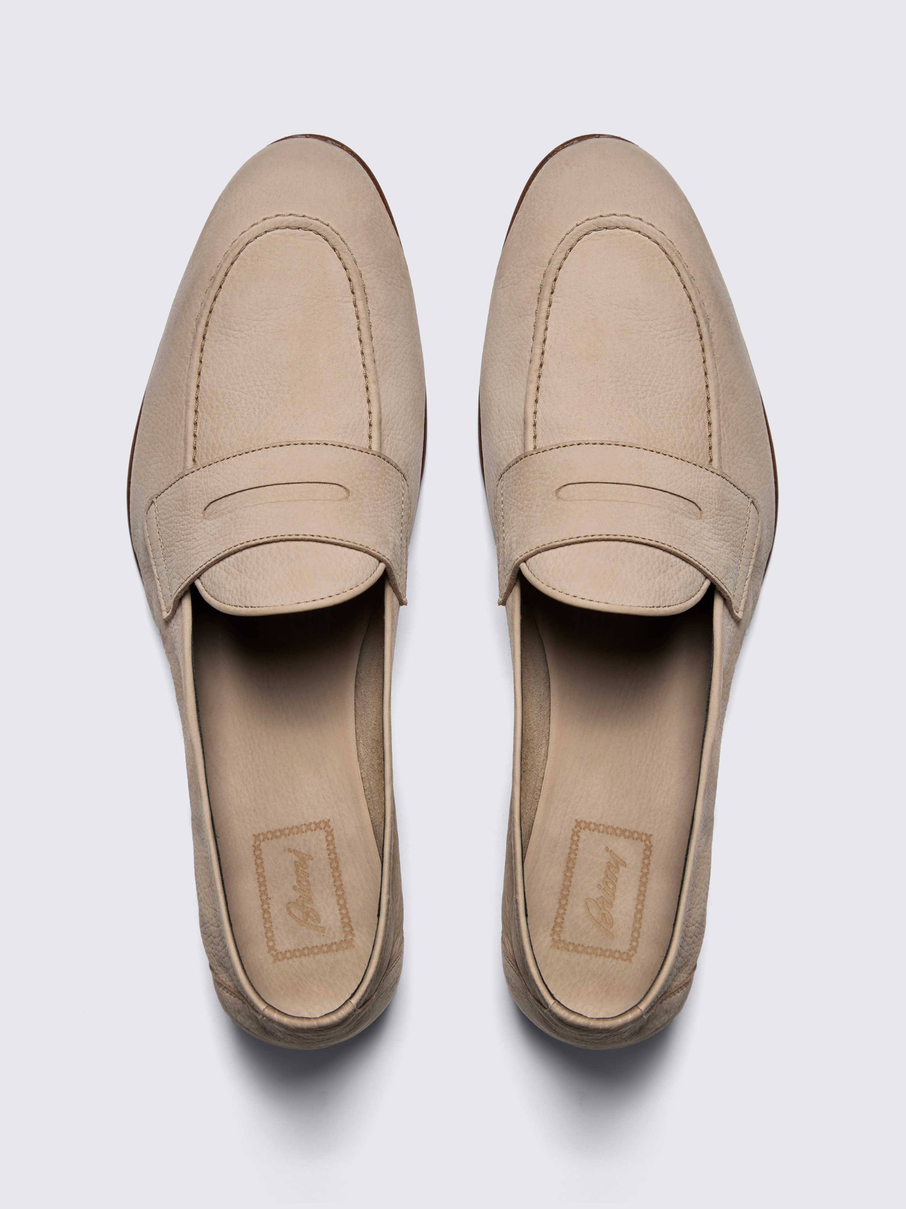 Beige nubuck Appia penny loafers