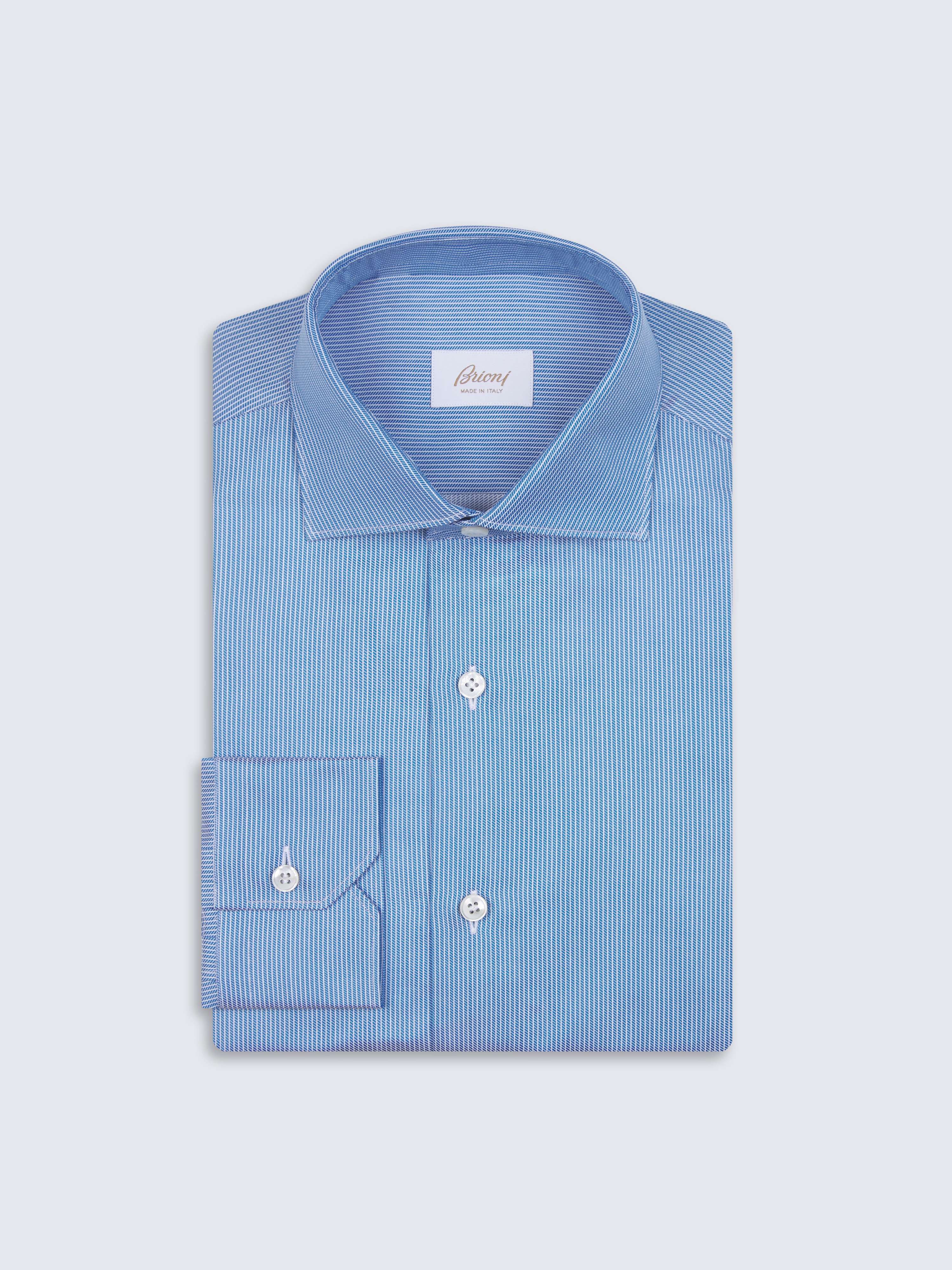 go toRoyal blue and white micro houndstooth cotton formal shirt