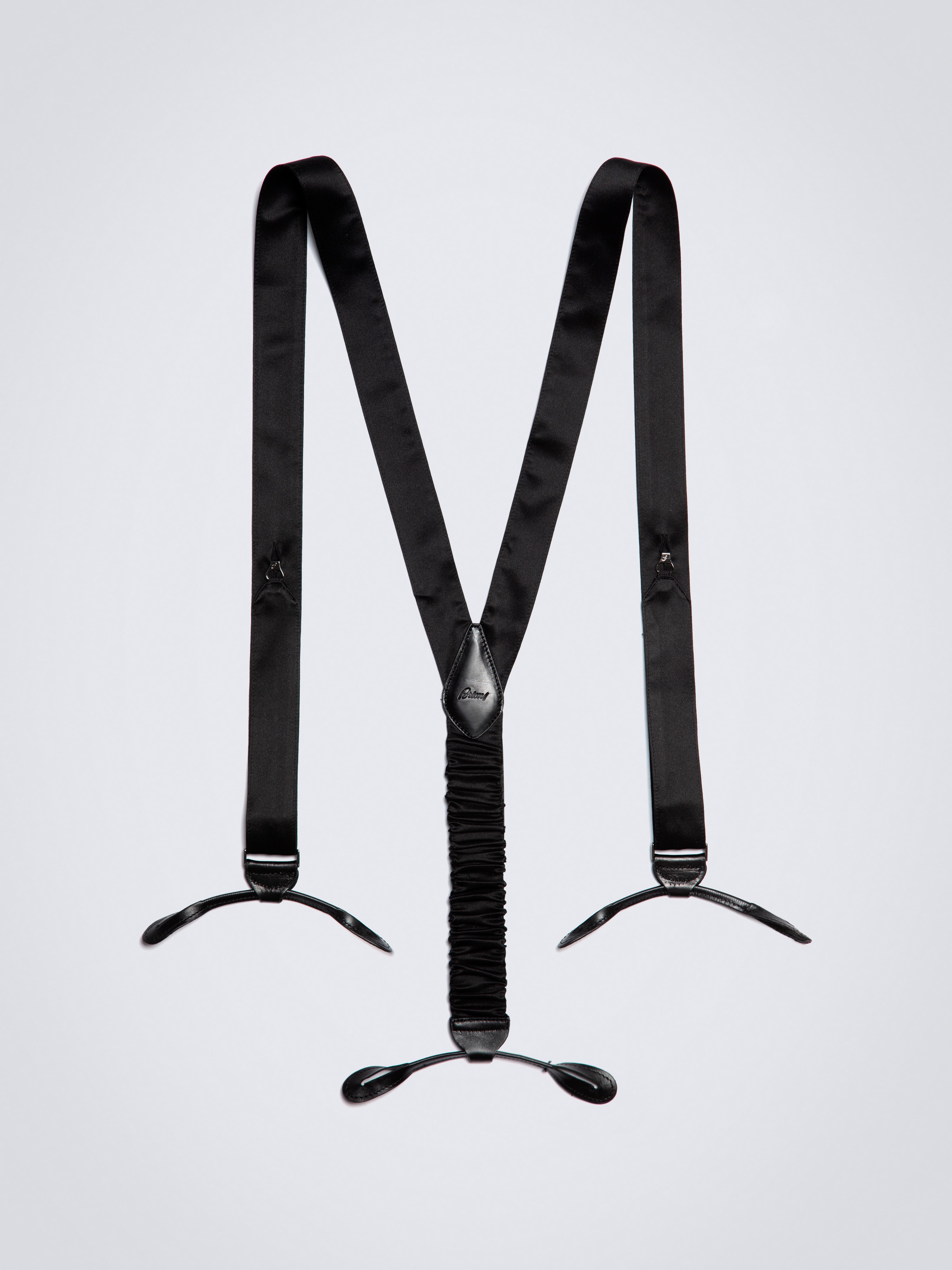 Essential black silk tuxedo suspenders