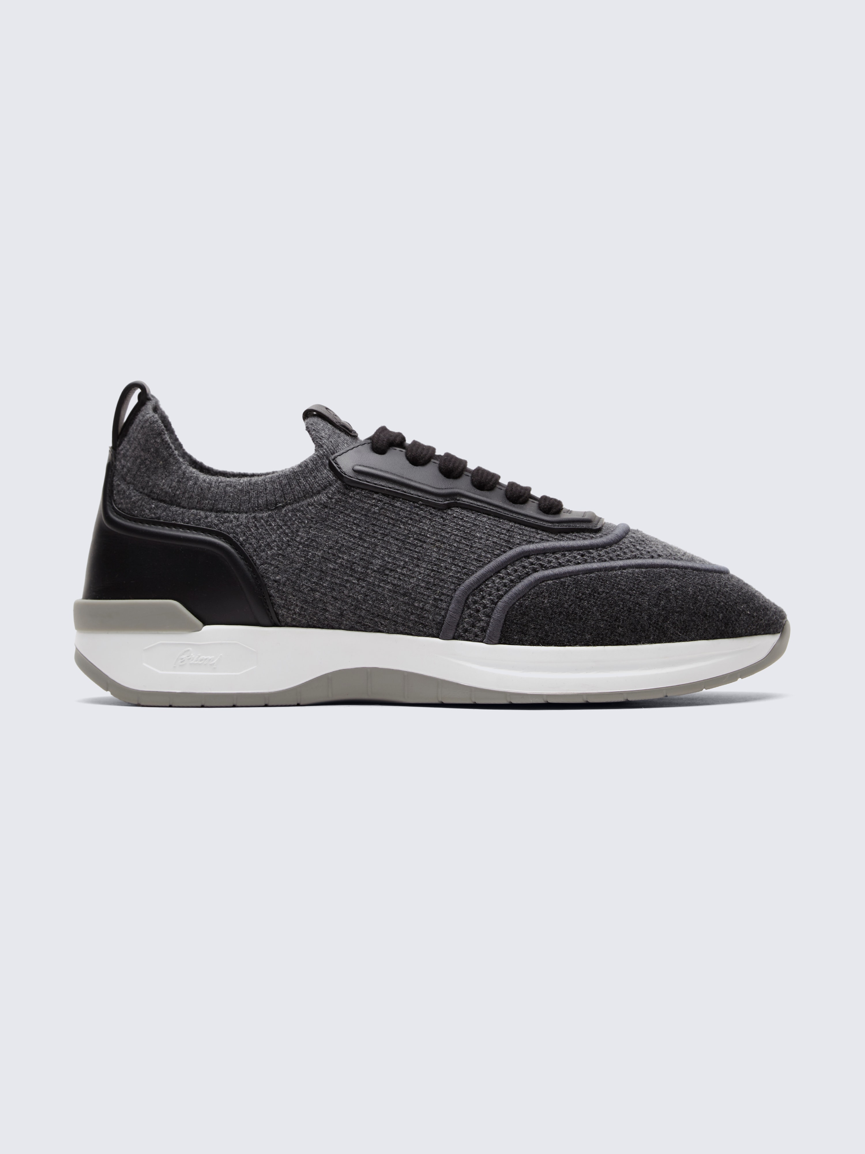 go toGrey cashmere and wool knit sneakers