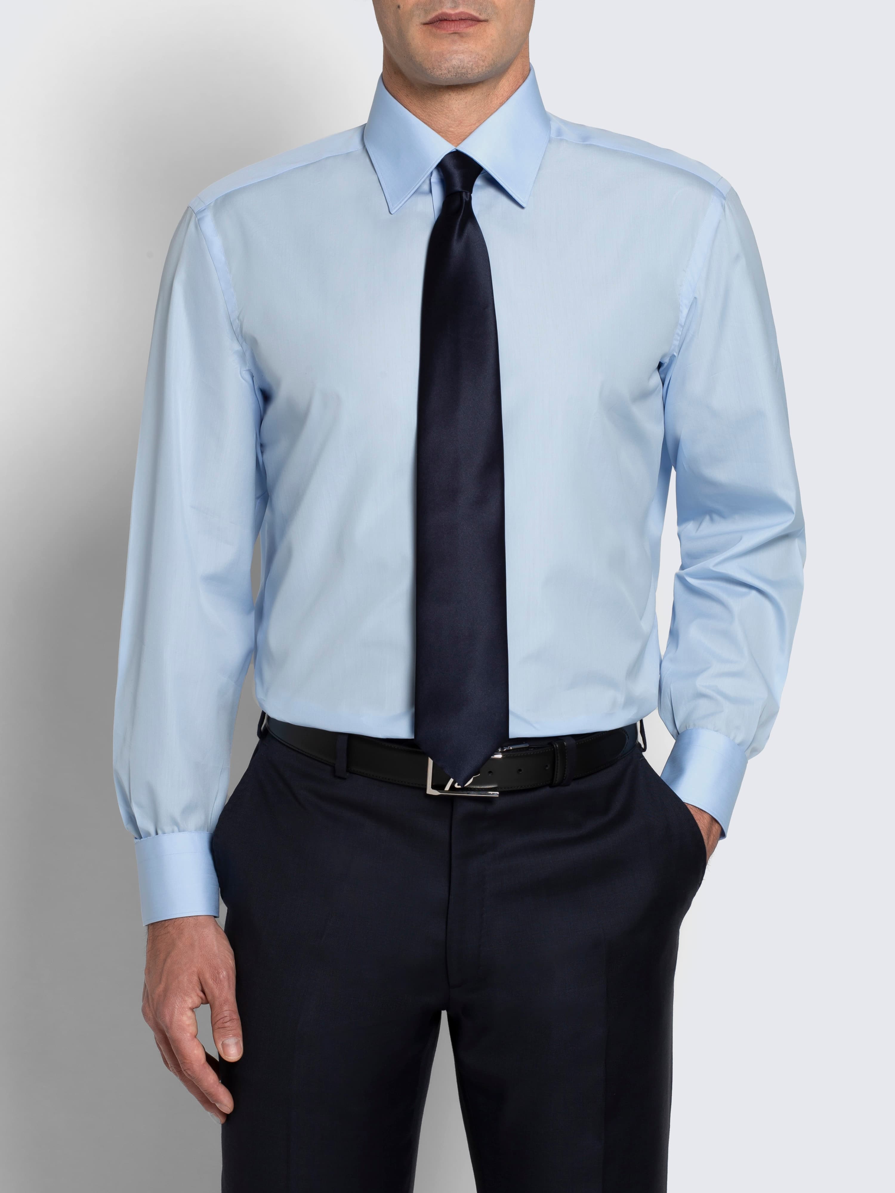 Essential sky blue cotton formal shirt Essential sky blue cotton formal shirt