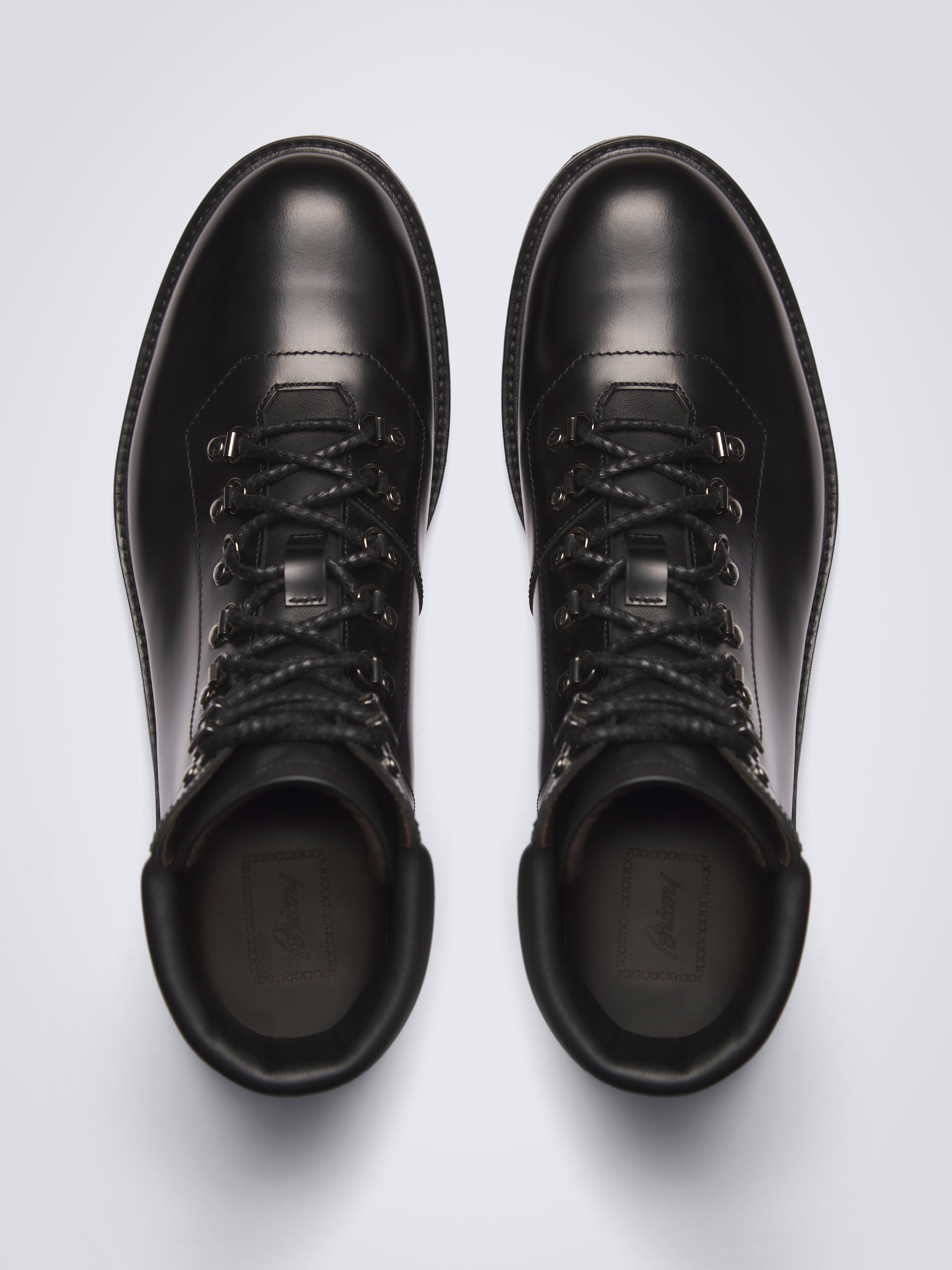 Black oiled calf leather St. Moritz hiking boots