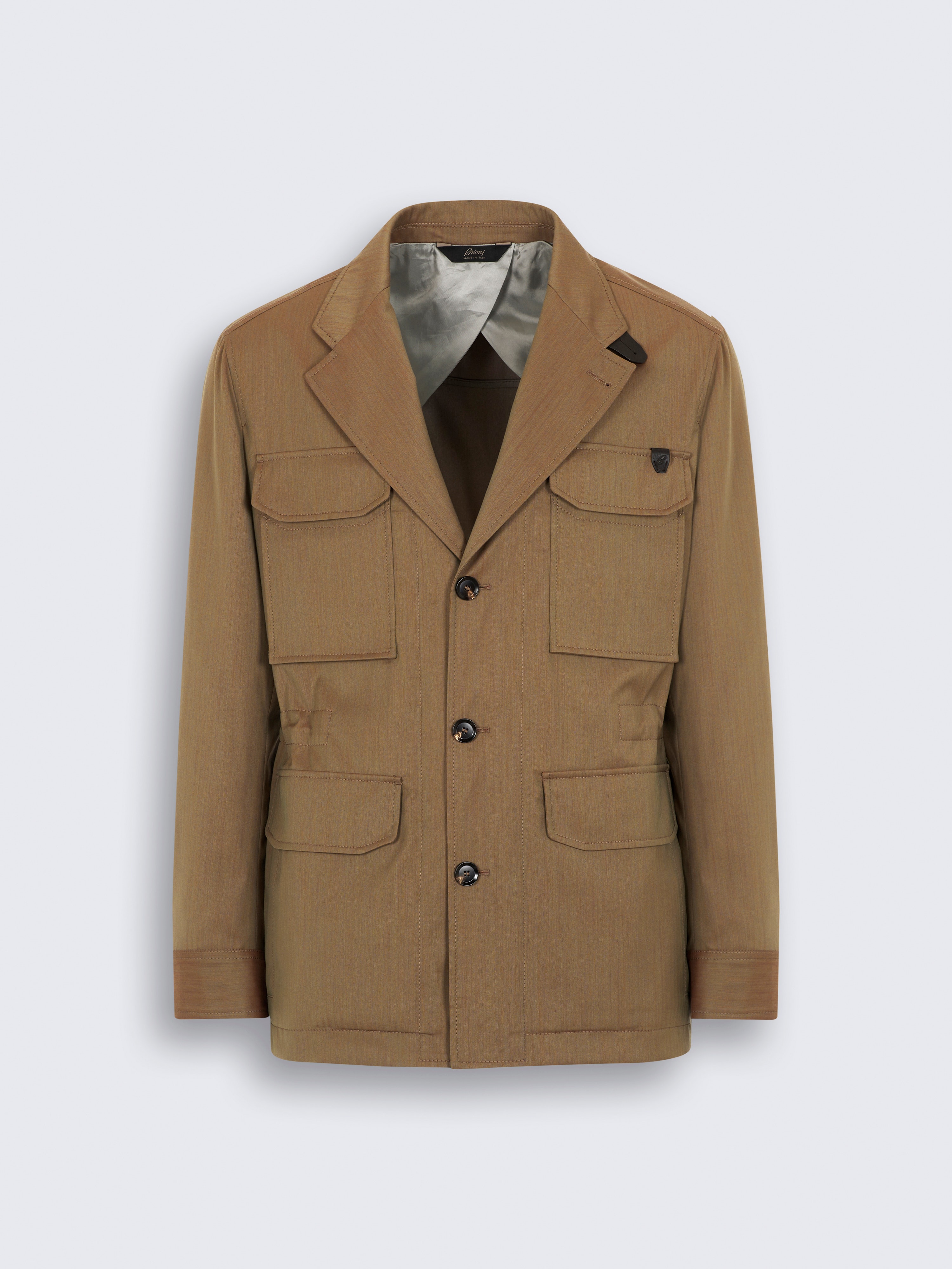 go toIride khaki herringbone wool Performa sahariana jacket