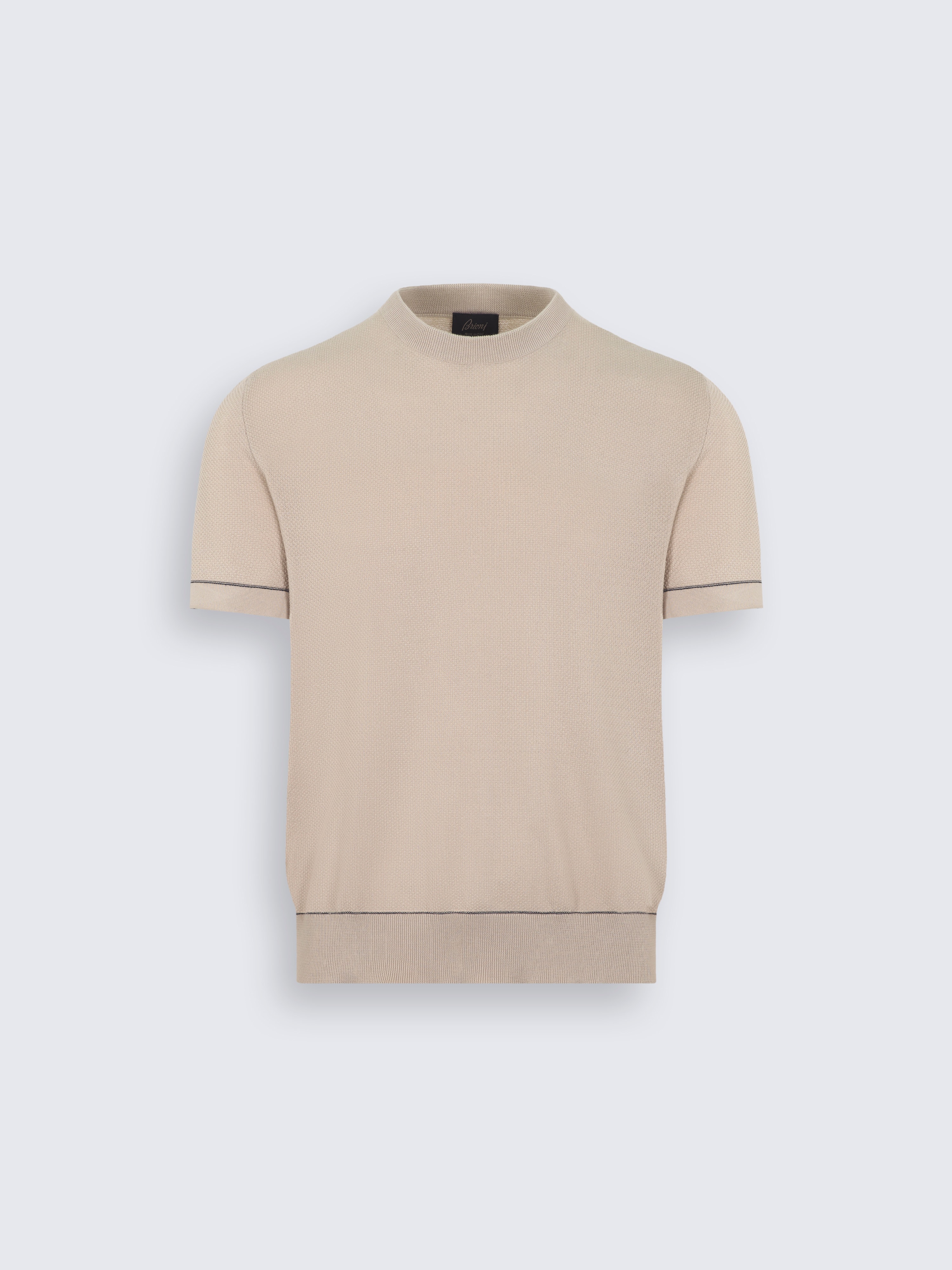 go toBeige Sea Island cotton piqué T-shirt