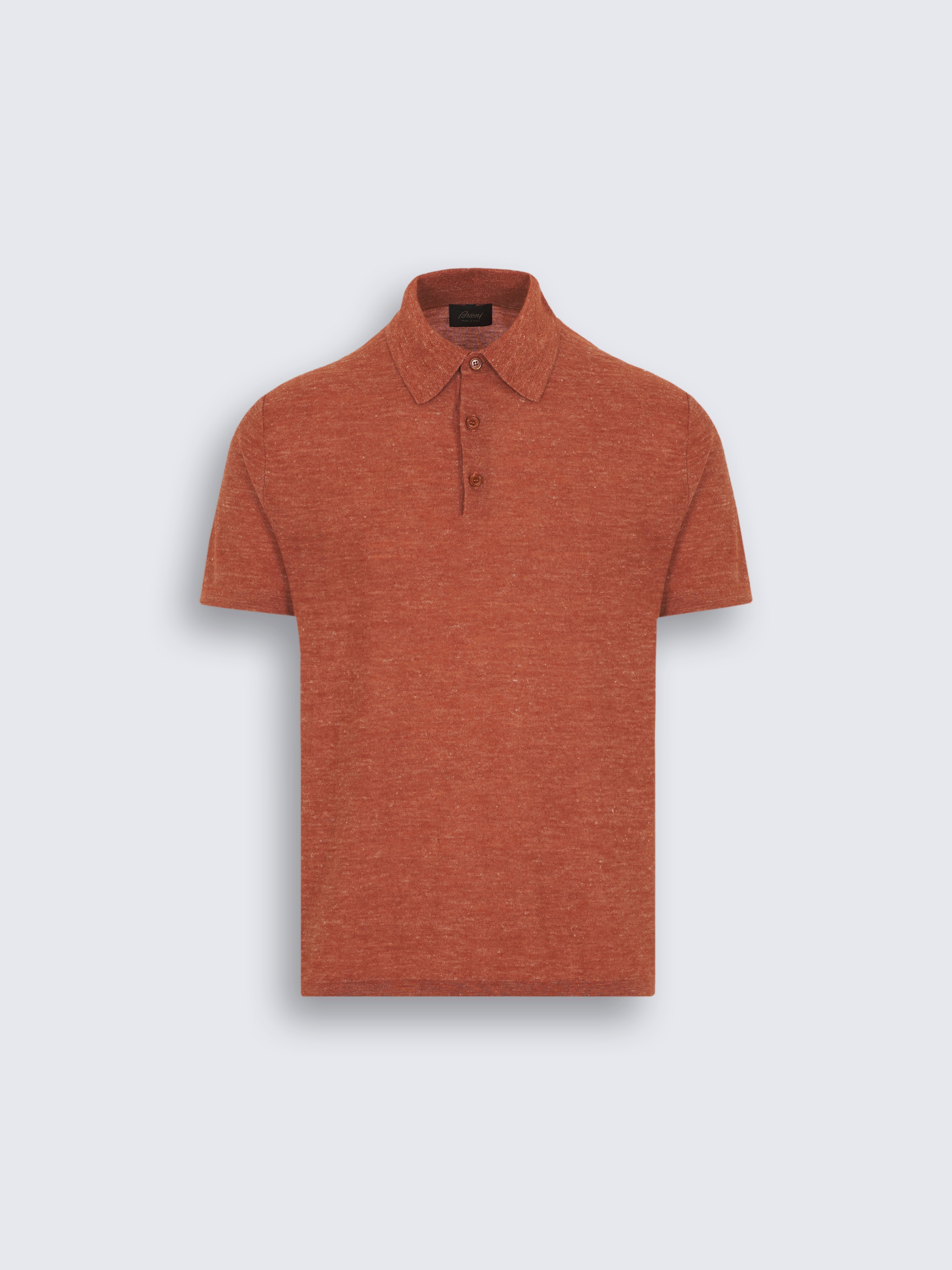 go toLight orange cashmere, silk and hemp polo