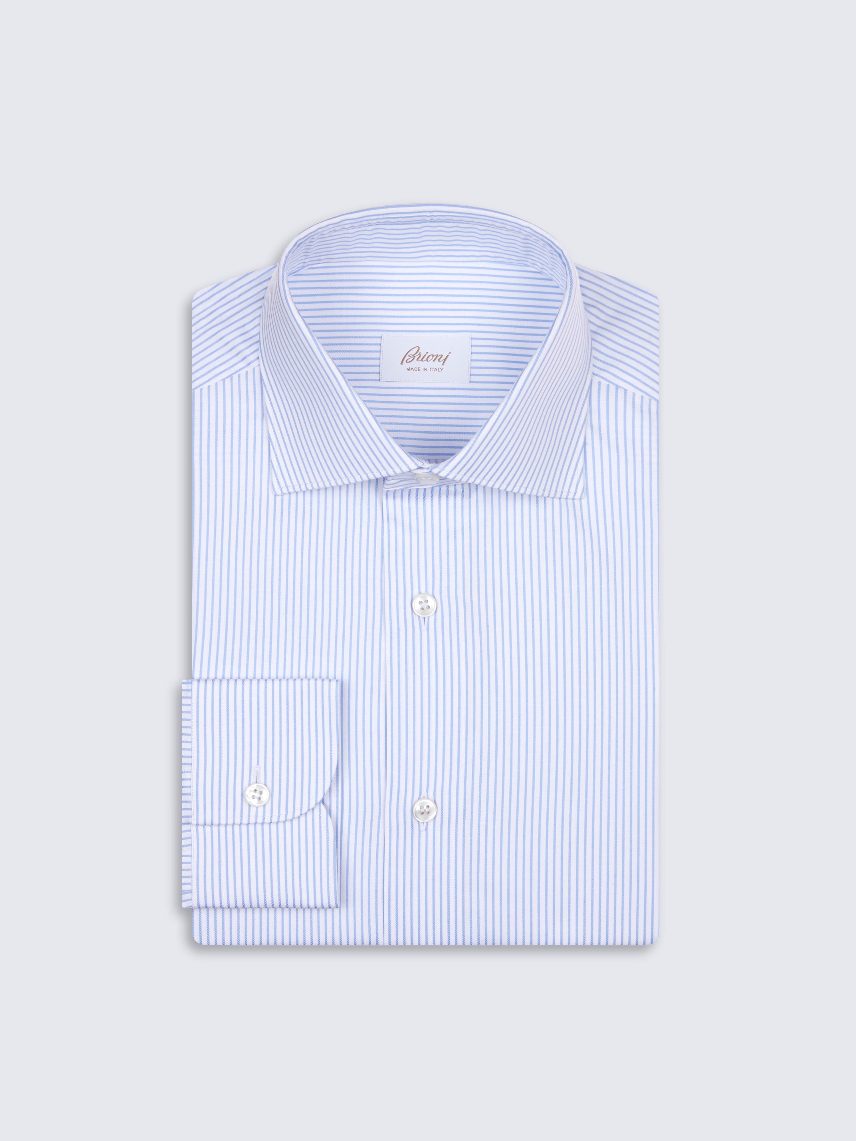 brioni dress shirts 849 NWB BRIONI Dress Shirt 45/ 17 3/4 Regular Fit Blue Micro B Solid Check logo