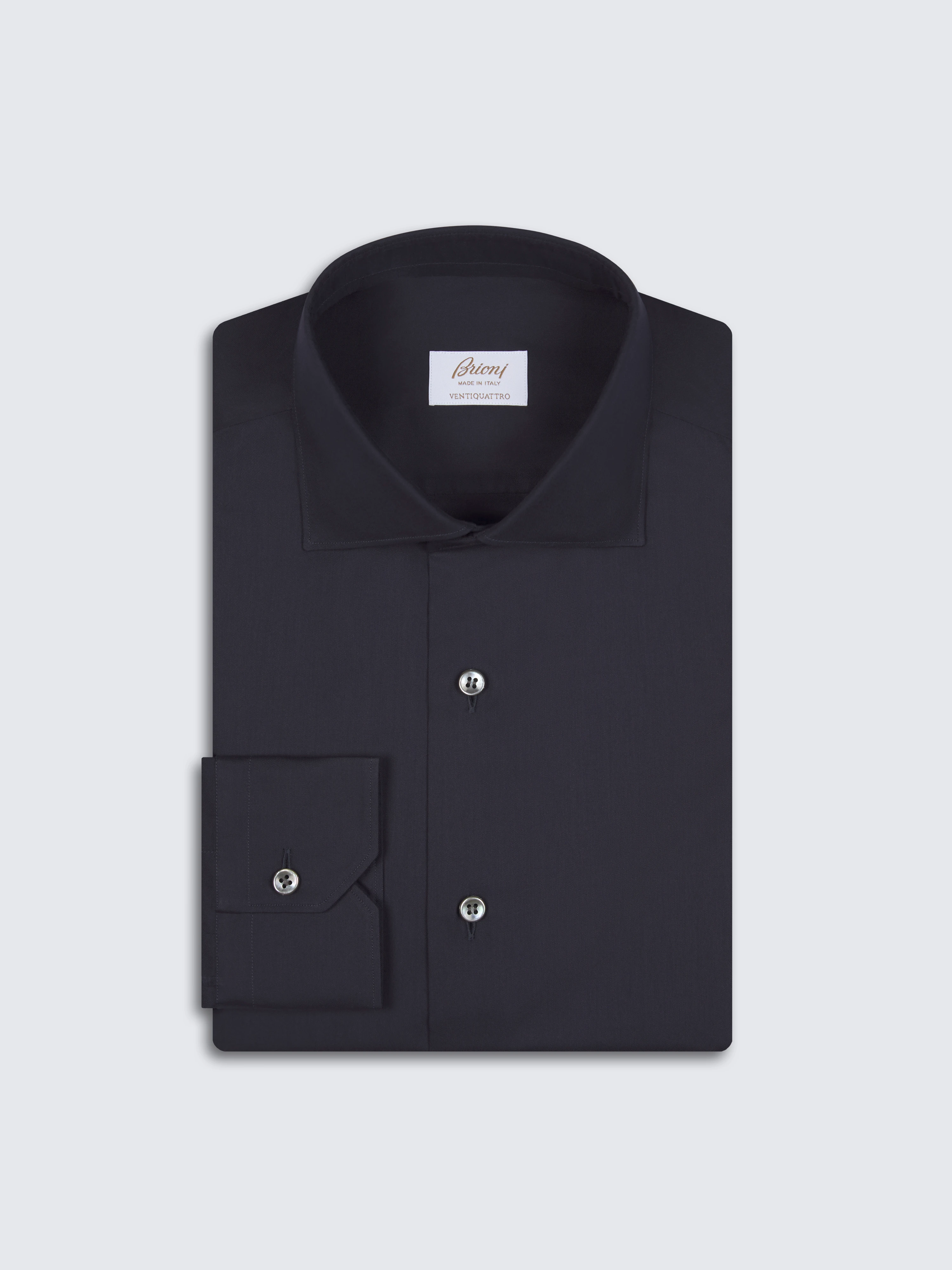 go toMidnight blue Ventiquattro cotton twill formal shirt